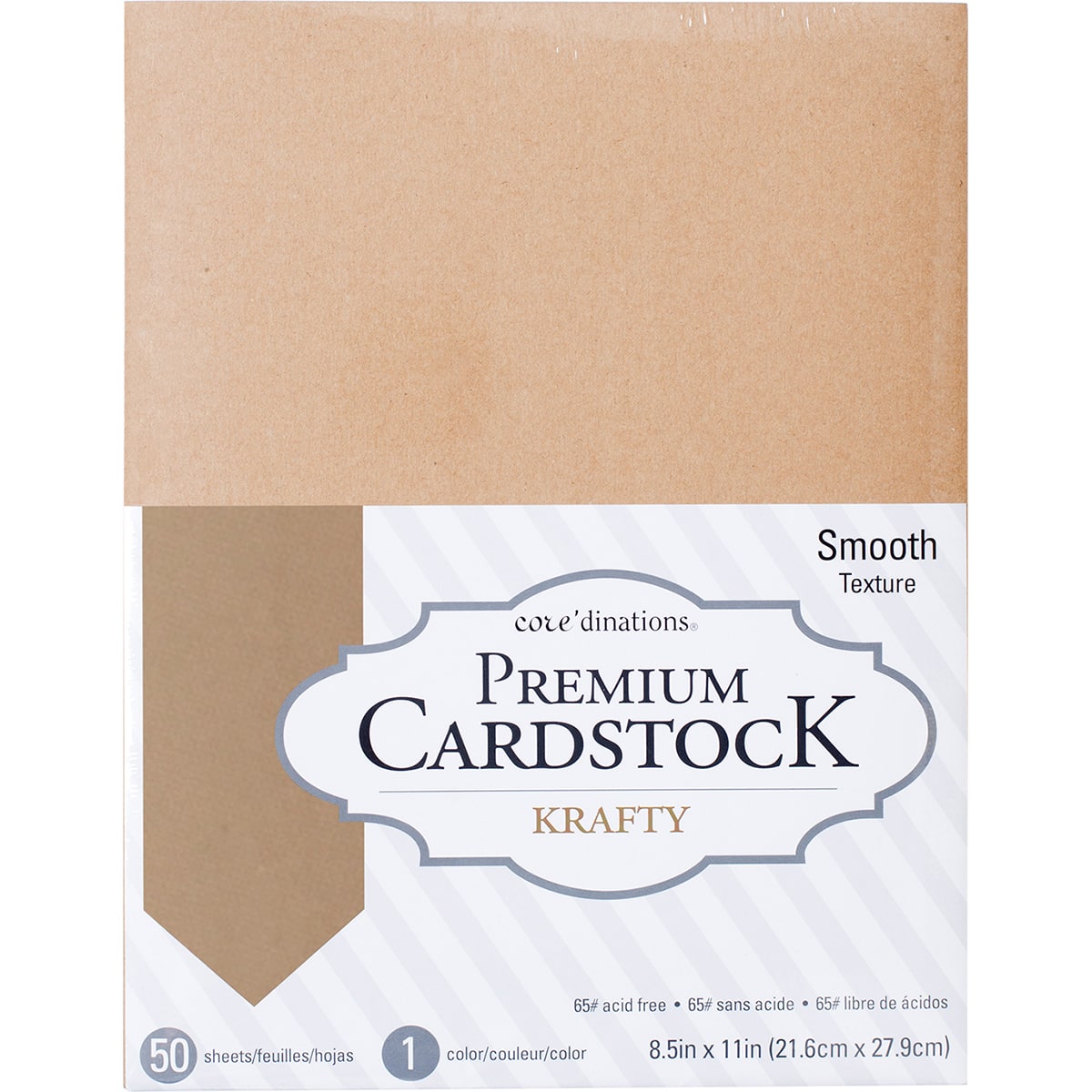 Core'dinations® 8.5" x 11" Krafty Smooth Cardstock Paper, 50 Sheets