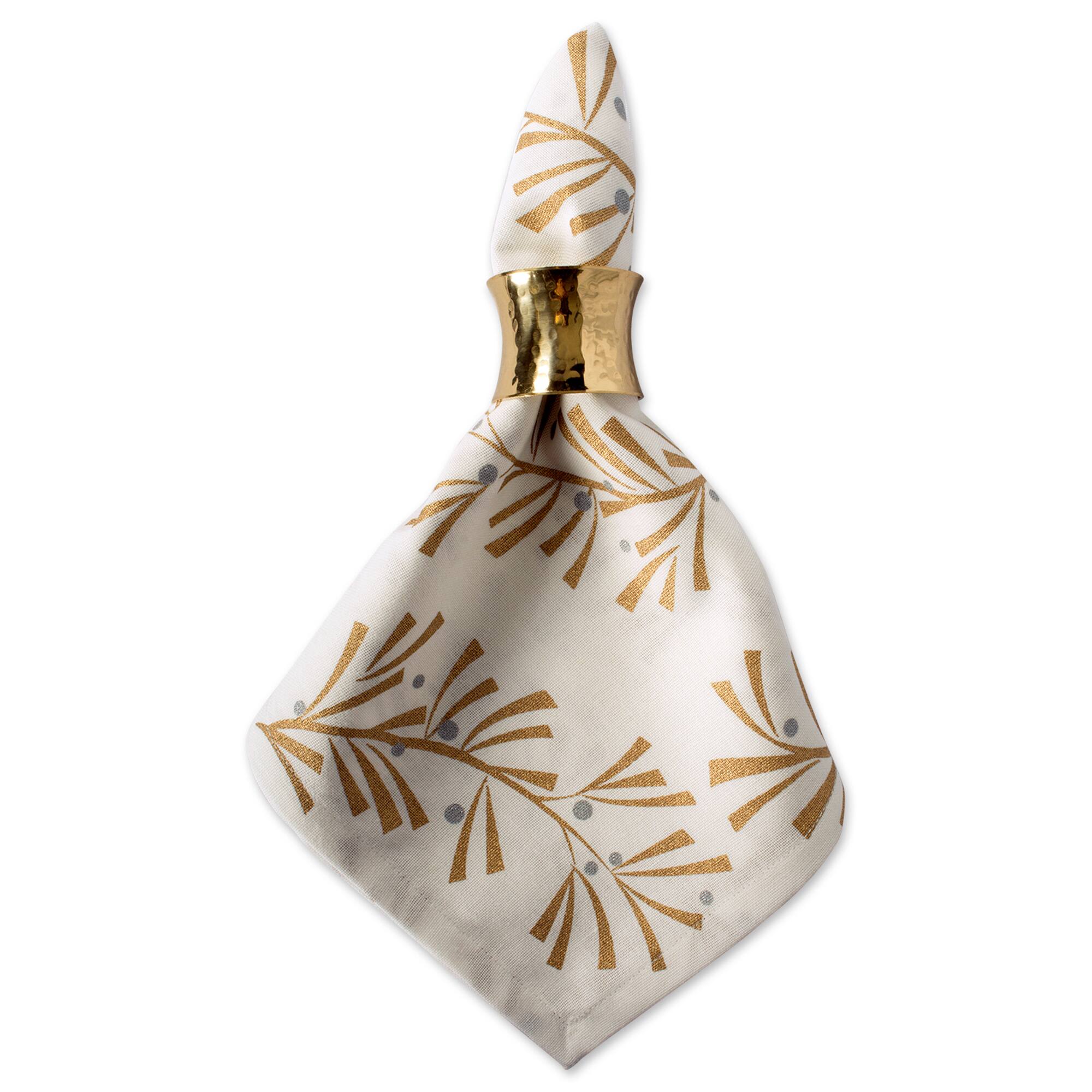 DII® Metallic Holly Leaves Napkins, 6ct.