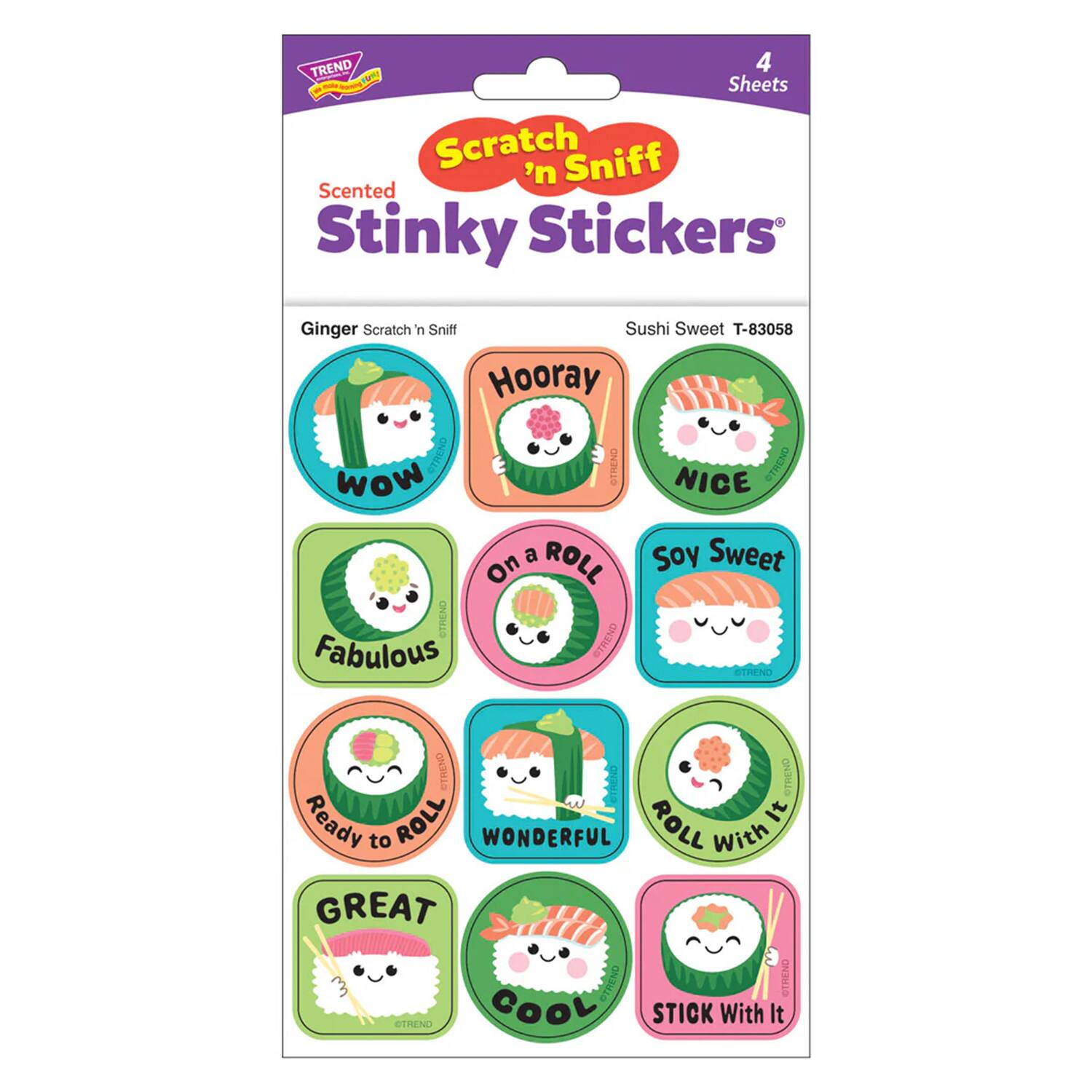 TREND Enterprises® Sushi Sweet, Ginger Scent Scratch 'n Sniff Stinky Stickers®, 6 Packs of 48