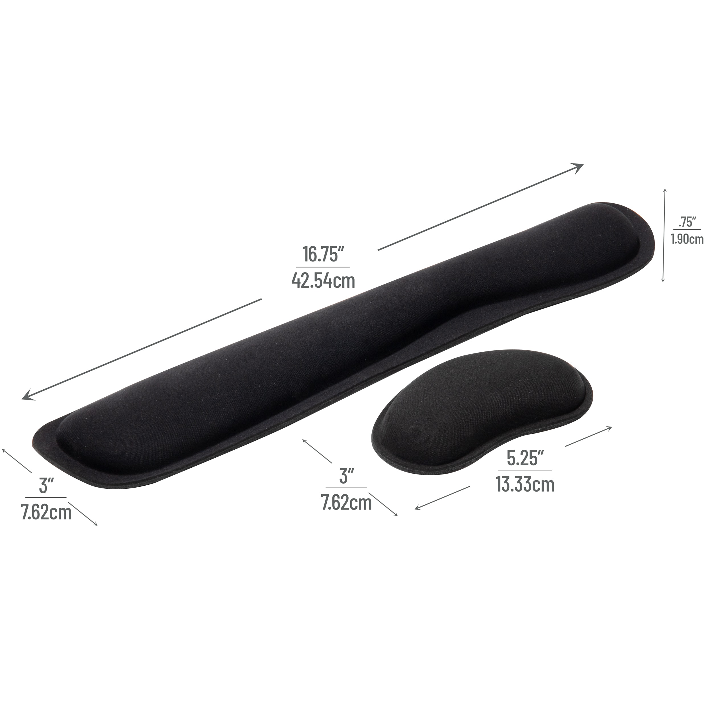 Mind Reader Harmony Collection Black Ergonomic Wrist Rest Sets for Keyboard & Mouse, 3ct.
