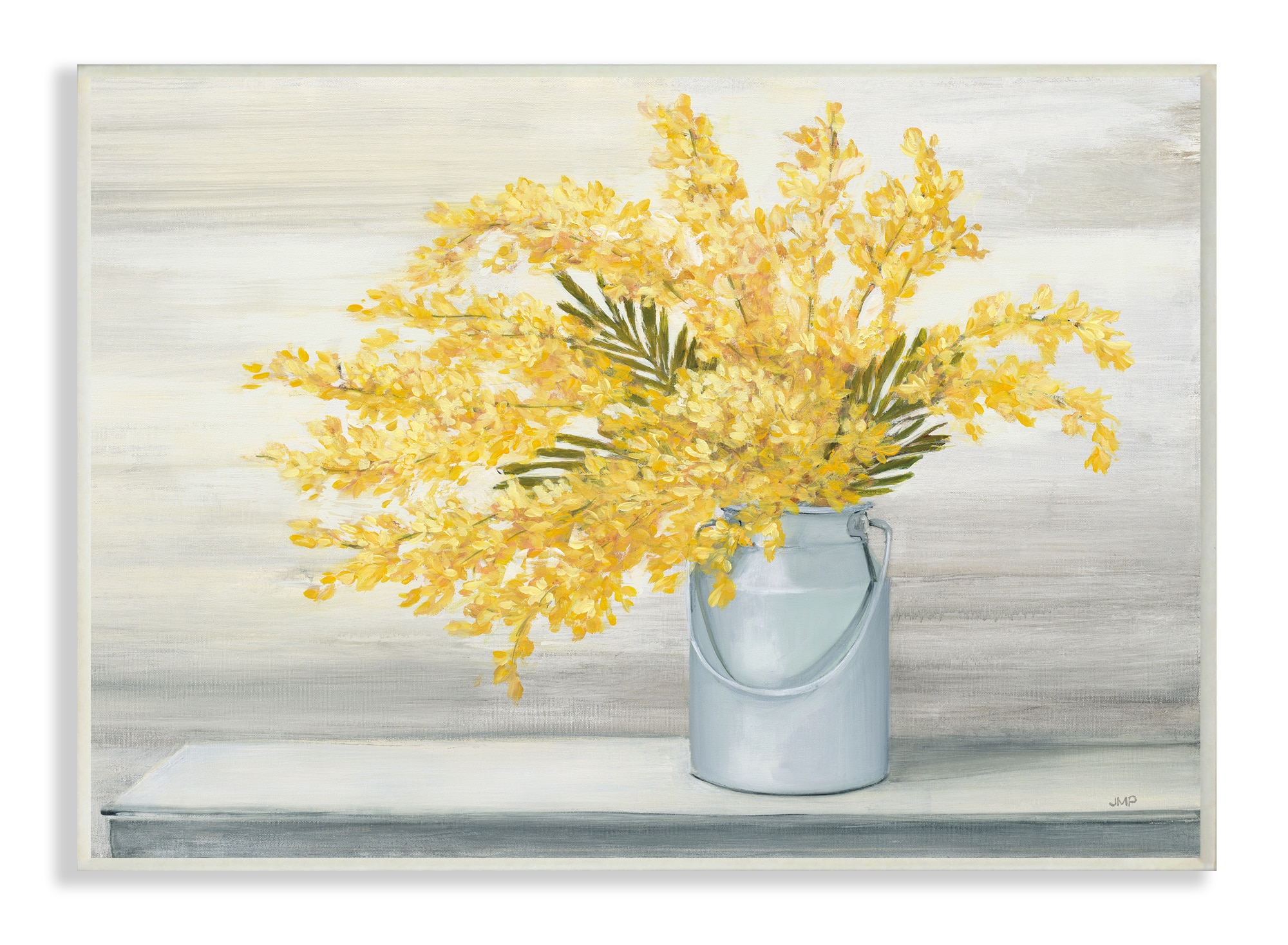 Stupell Industries Golden Fall Floral Bouquet in Country Milk Tin Wall Plaque