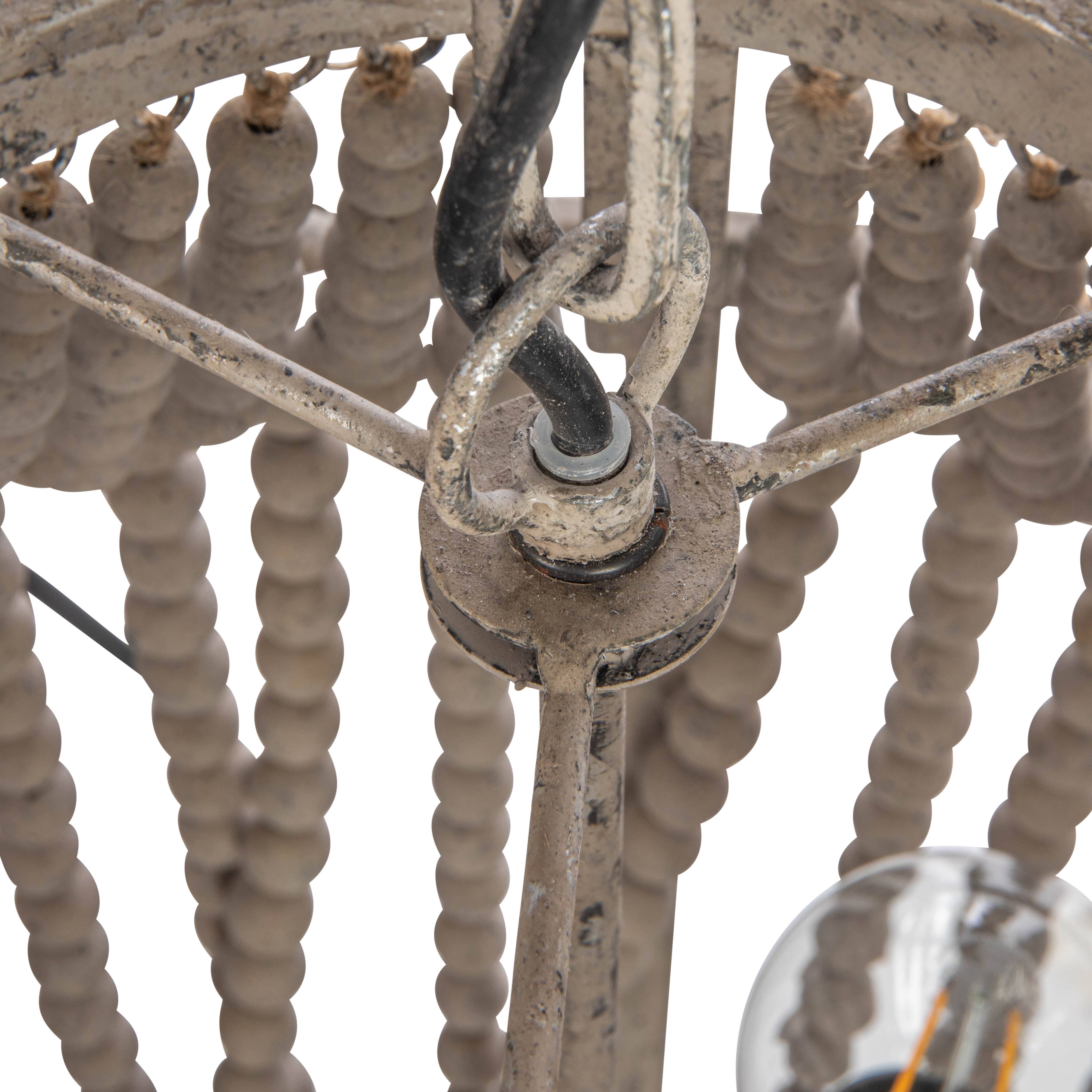 Hello Honey® Metal Chandelier with Wood Beads