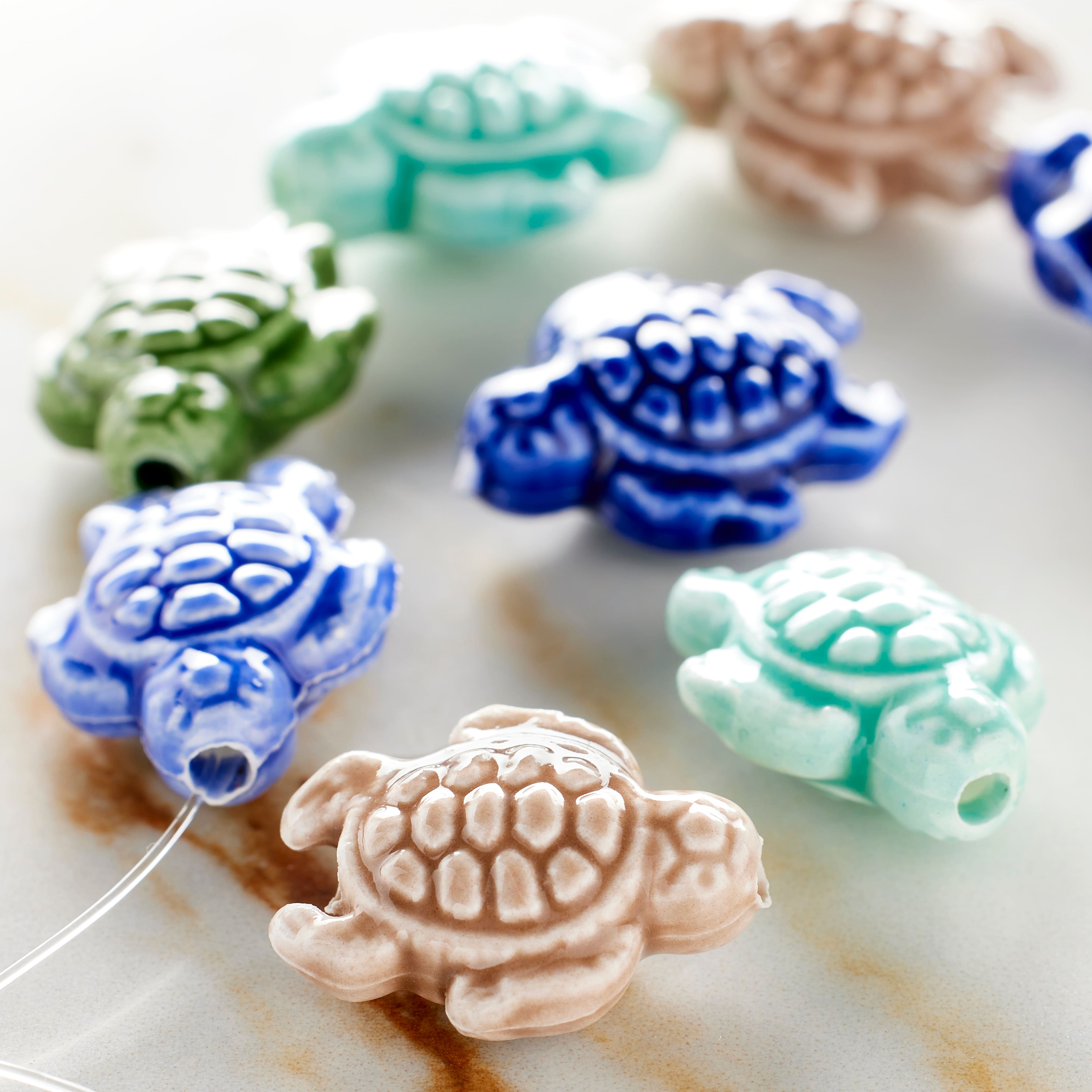 12 Pack: Ceramic Sea Turtle Beads, 19mm by Bead Landing&#x2122;