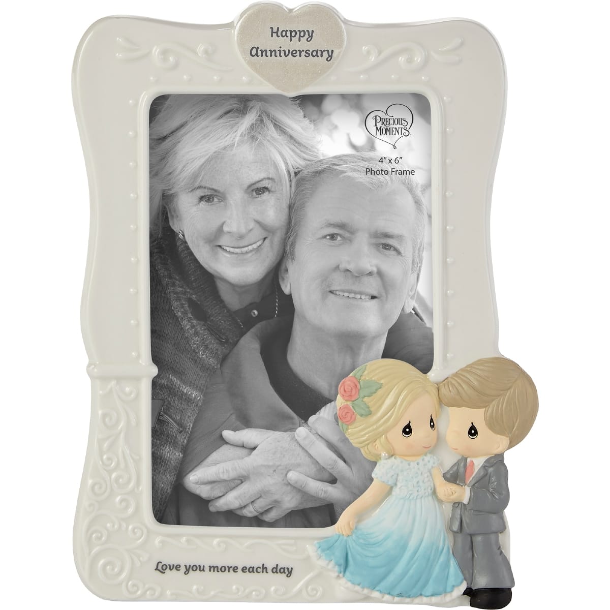 Precious Moments Love You More Each Day 4 x 6 Bisque Porcelain Frame