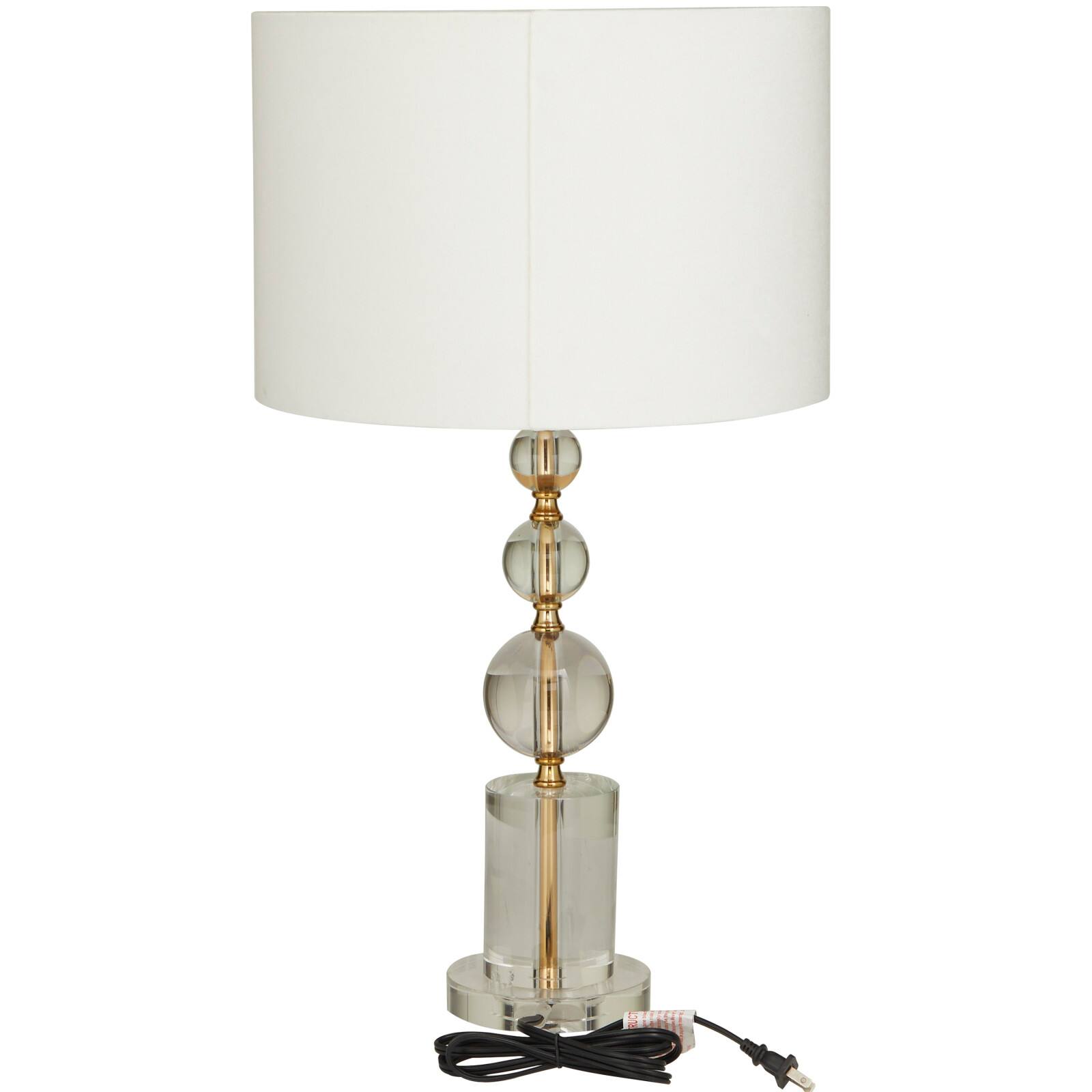 CosmoLiving by Cosmopolitan Gold Crystal Orbs Style Base Table Lamp with Drum Shade 15&#x22; x 15&#x22; x 27&#x22;
