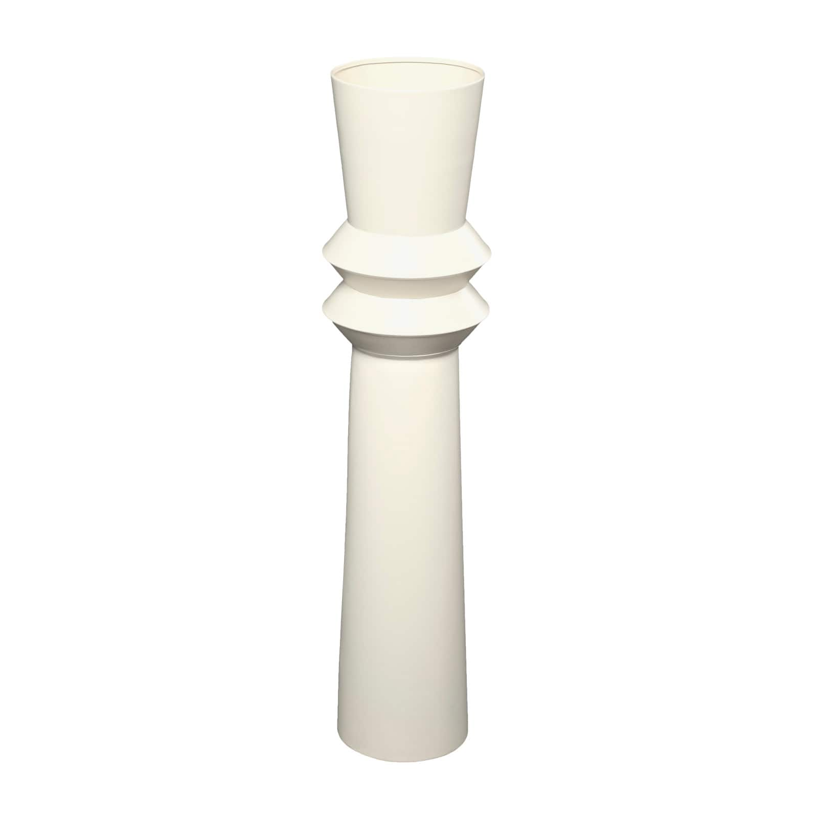 The Novogratz 3ft. Cream Metal Tall Art Deco Fluted Floor Vase