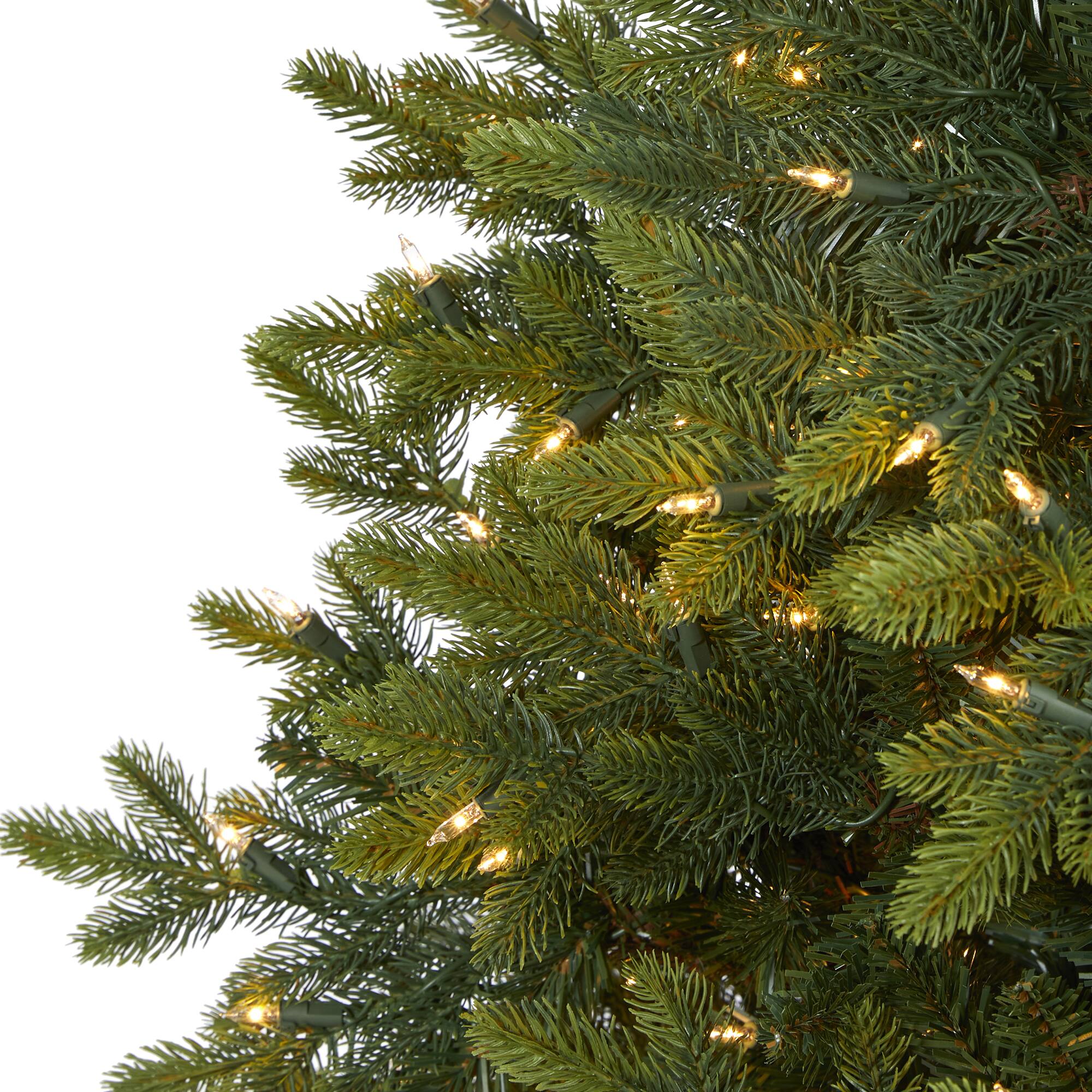 6ft. Pre-Lit North Carolina Fir Artificial Christmas Tree, Clear LED Lights
