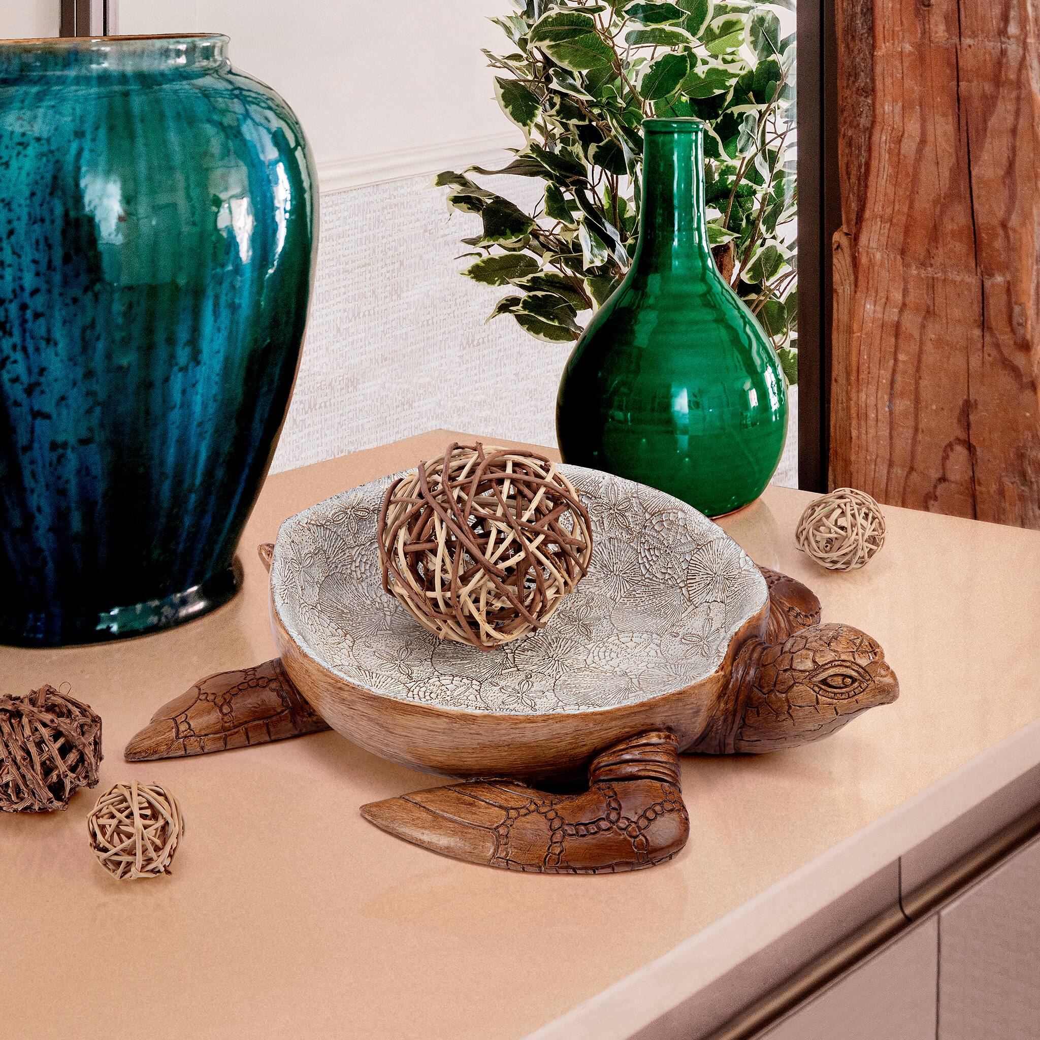 Design Toscano On the Ocean's Beach Sea Turtle Bowl