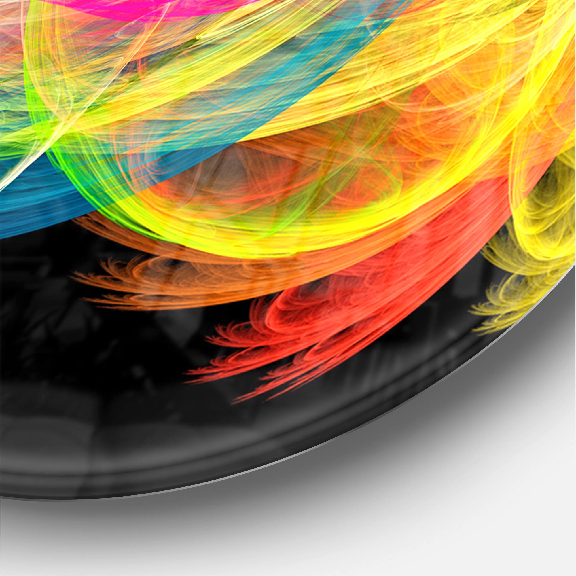Designart &#x27;Colorful Thick Strokes In Black Modern Wall Clock