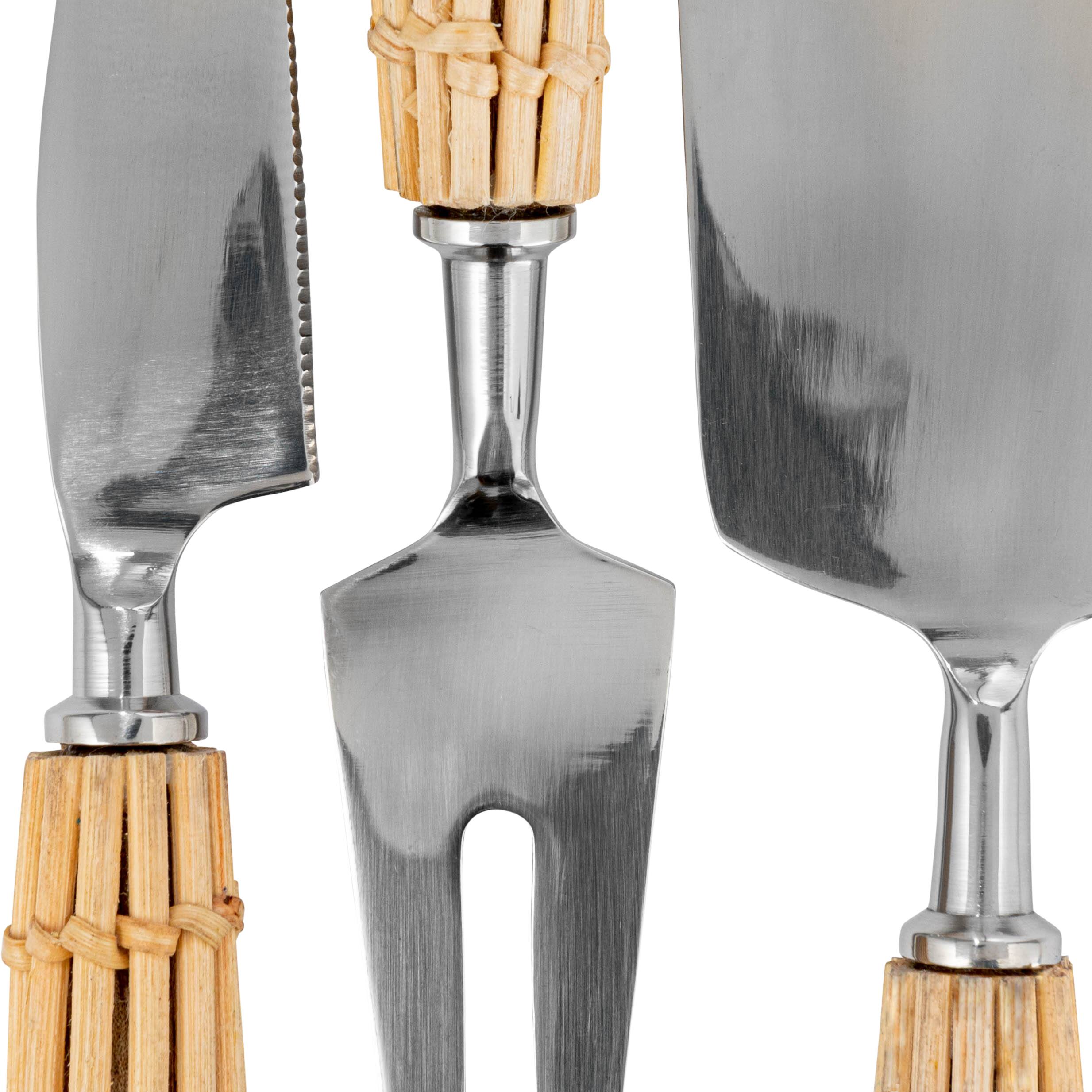 3-Piece 7.75 in. Stainless Steel and Resin Charcuterie Knife Set in Drawstring Bag