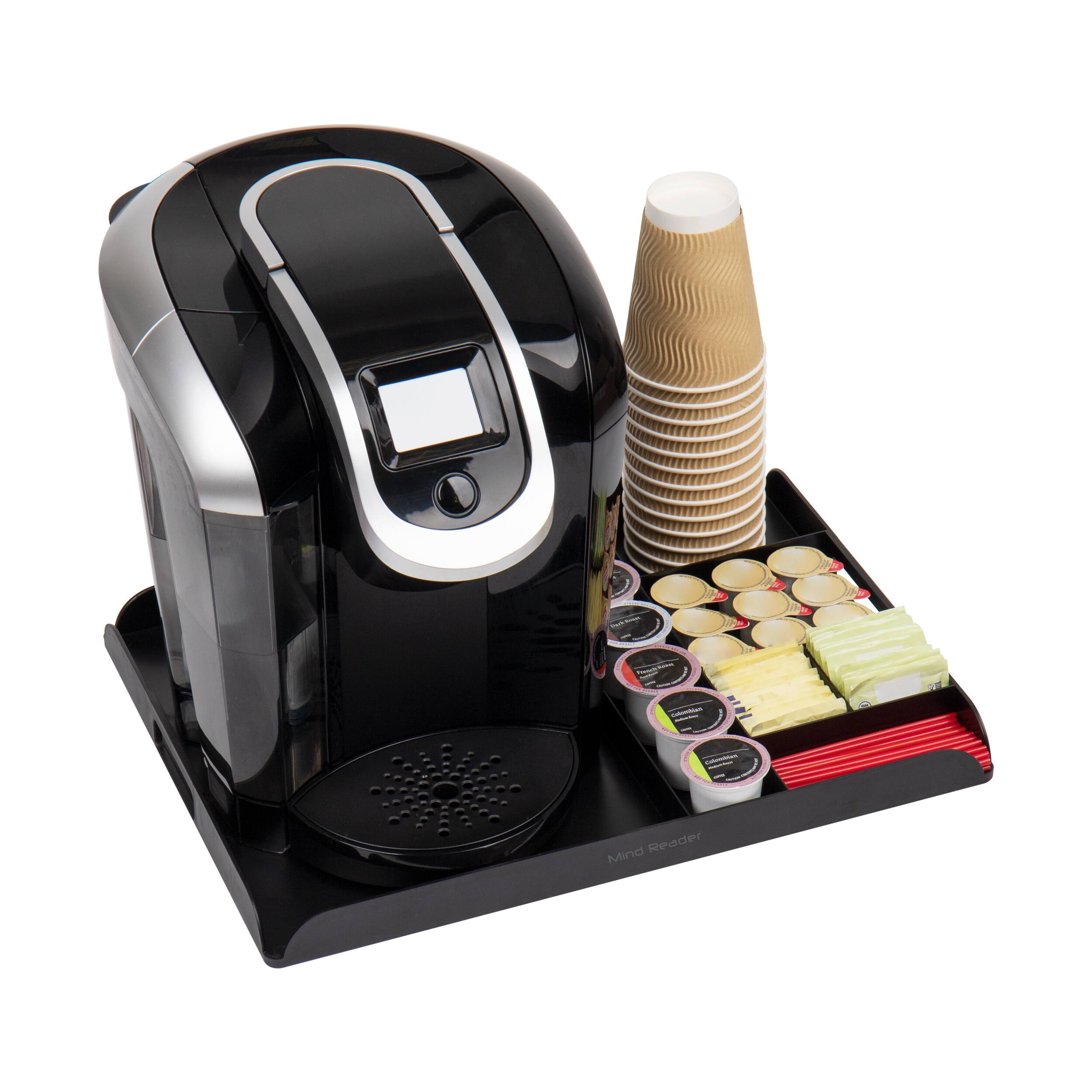 Mind Reader Anchor Collection 7-Pod Capacity Black Coffee Station Countertop Organizer