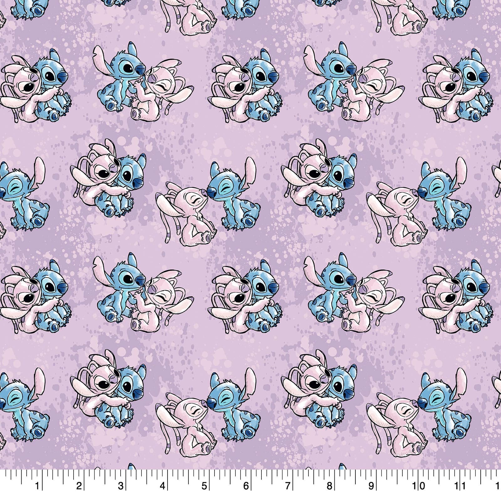 Lilo &#x26; Stitch Angel Watercolor Cotton Fabric