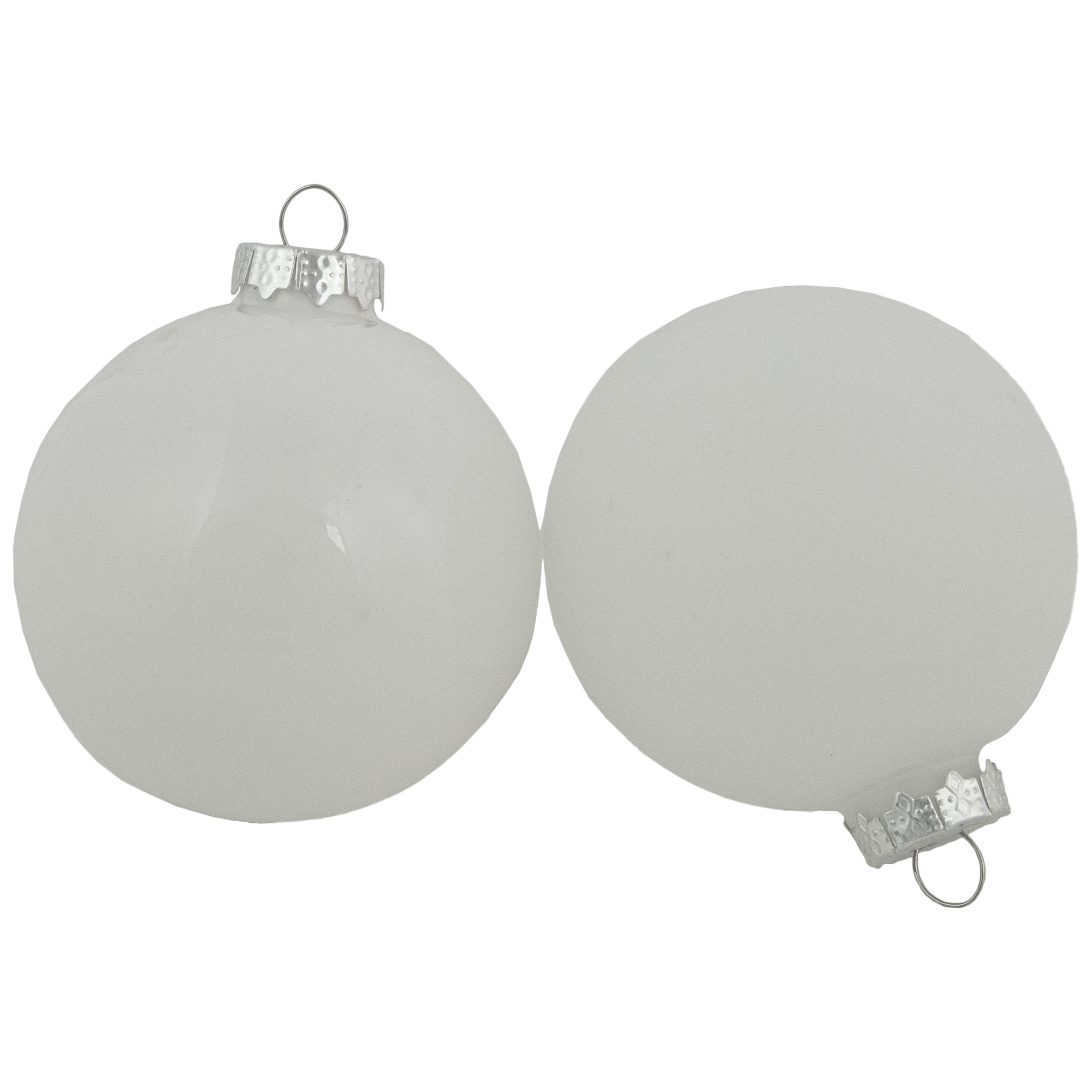 96ct. 3" Red & White 3-Finish Glass Ball Ornaments