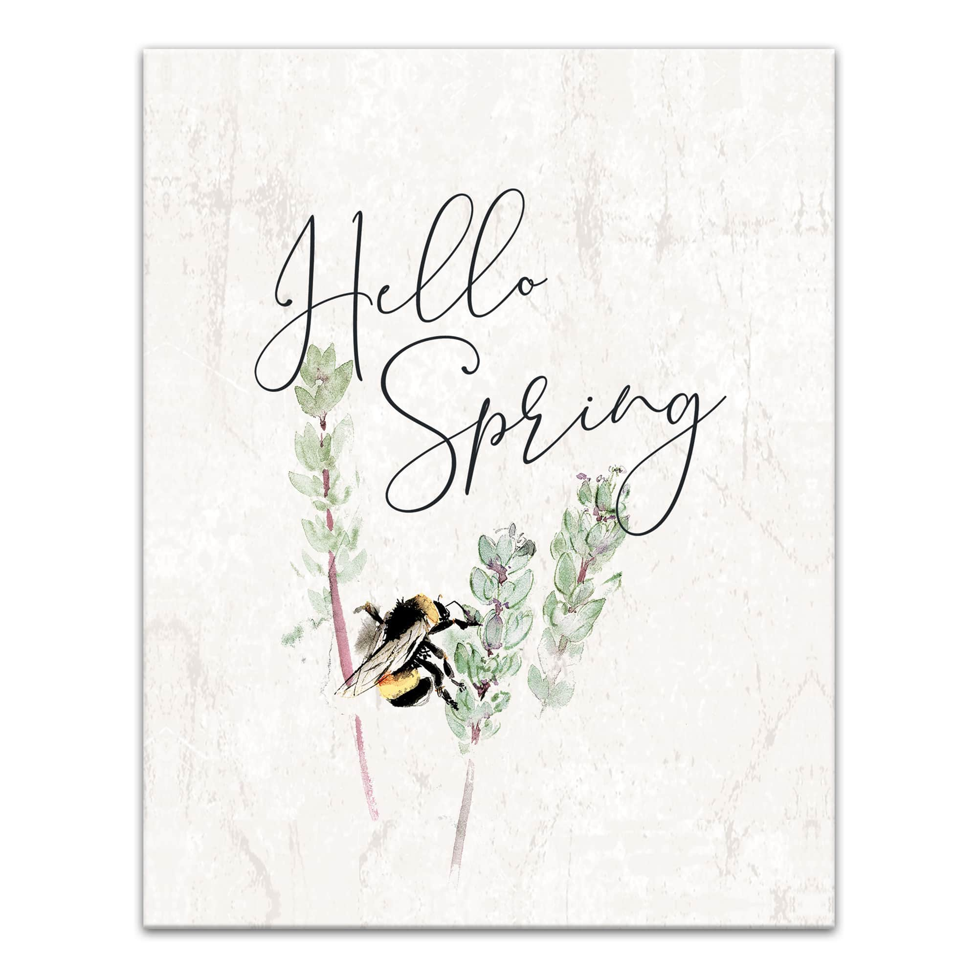 Hello Spring Bee 11&#x22; x 14&#x22; Canvas Wall Art