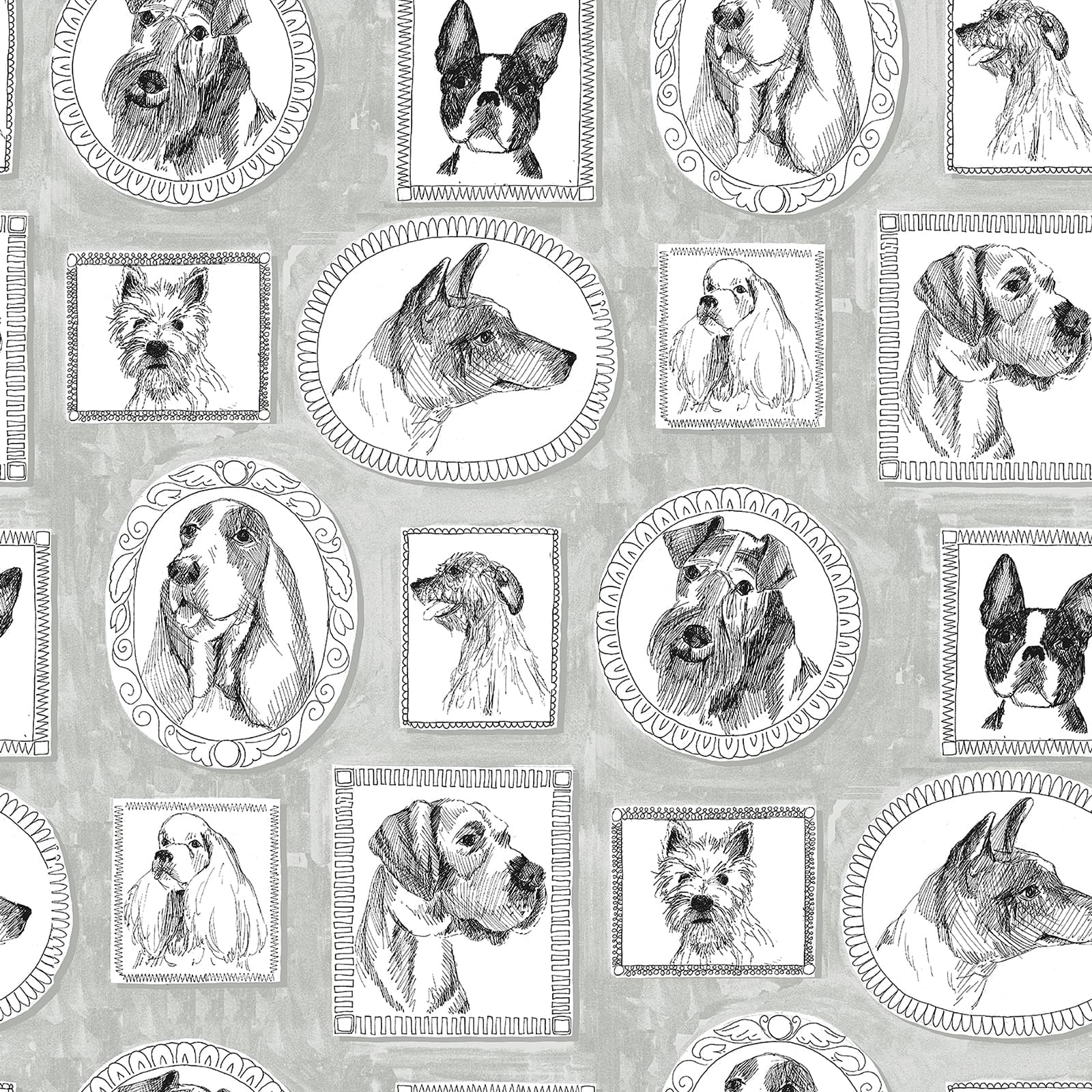 Surface Style Pup Portraits Peel & Stick Wallpaper