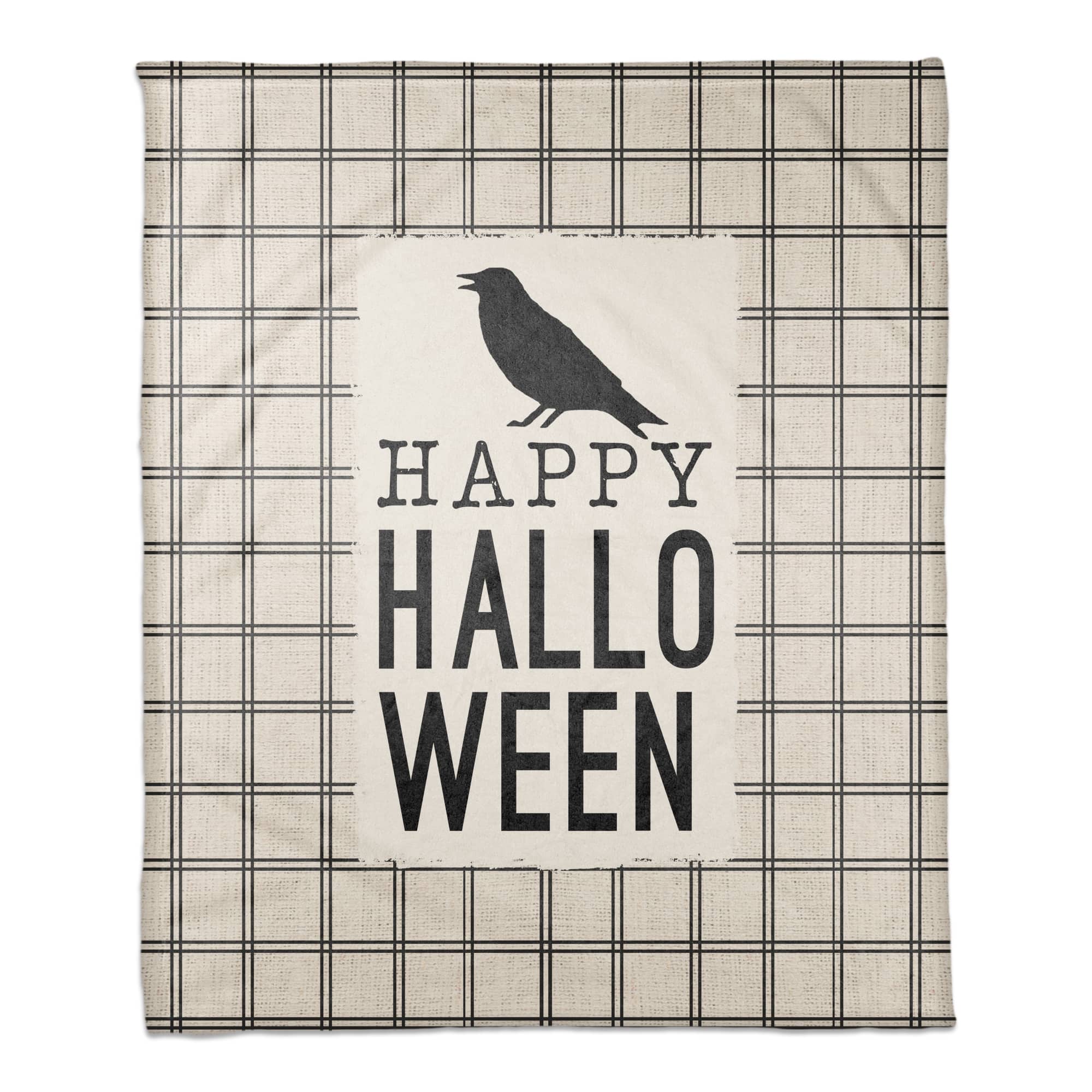 Happy Halloween Crow Fleece Blanket