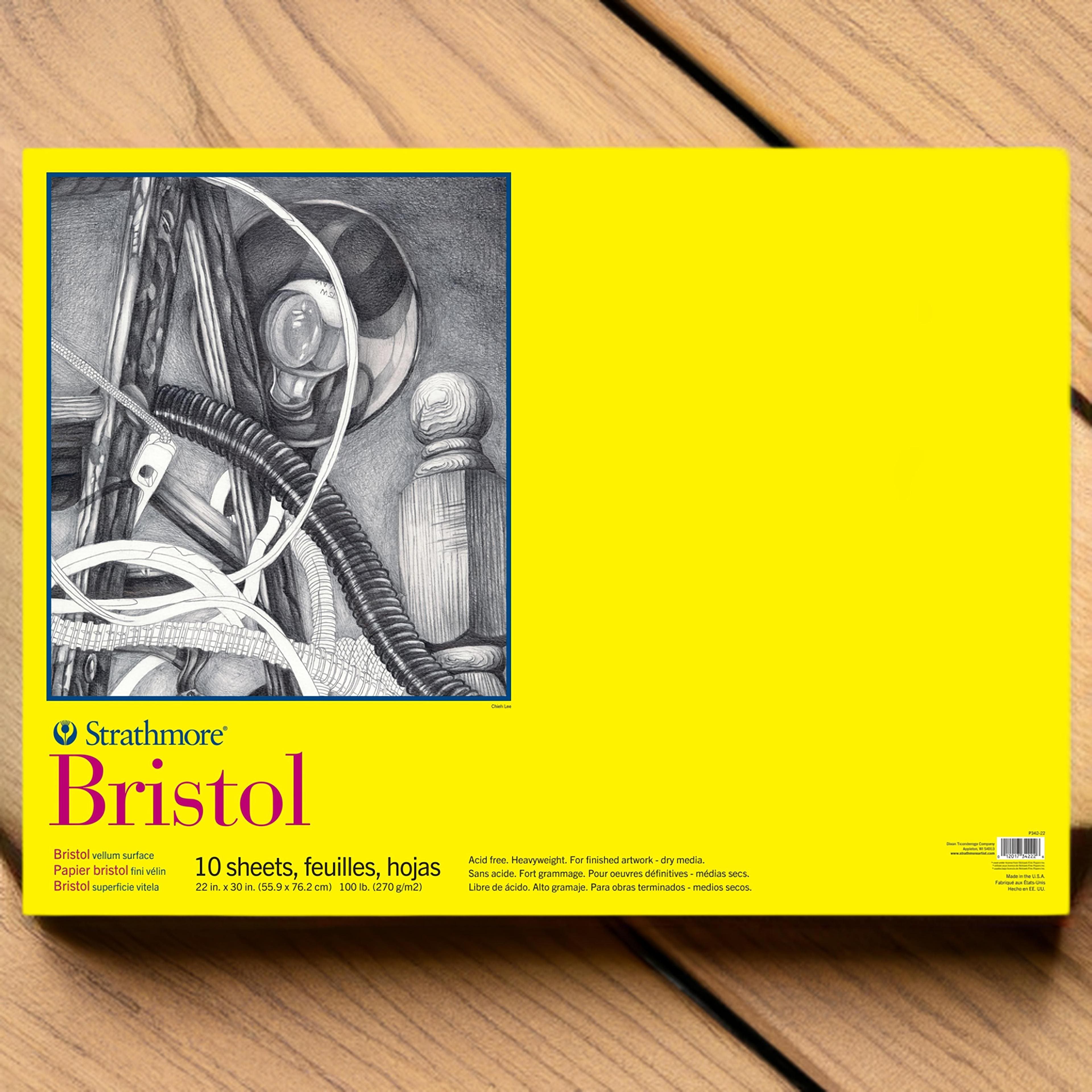 Bloc de papier bristol au fini vélin, Série 300, 55,9 cm x 76,2 cm de Strathmore