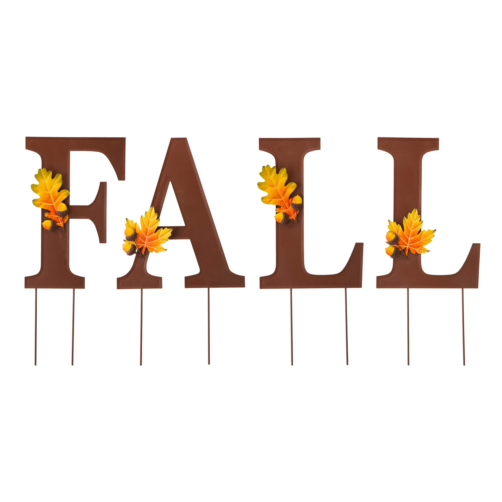 Glitzhome® 24" Fall Metal Yard Stake or Standing Décor