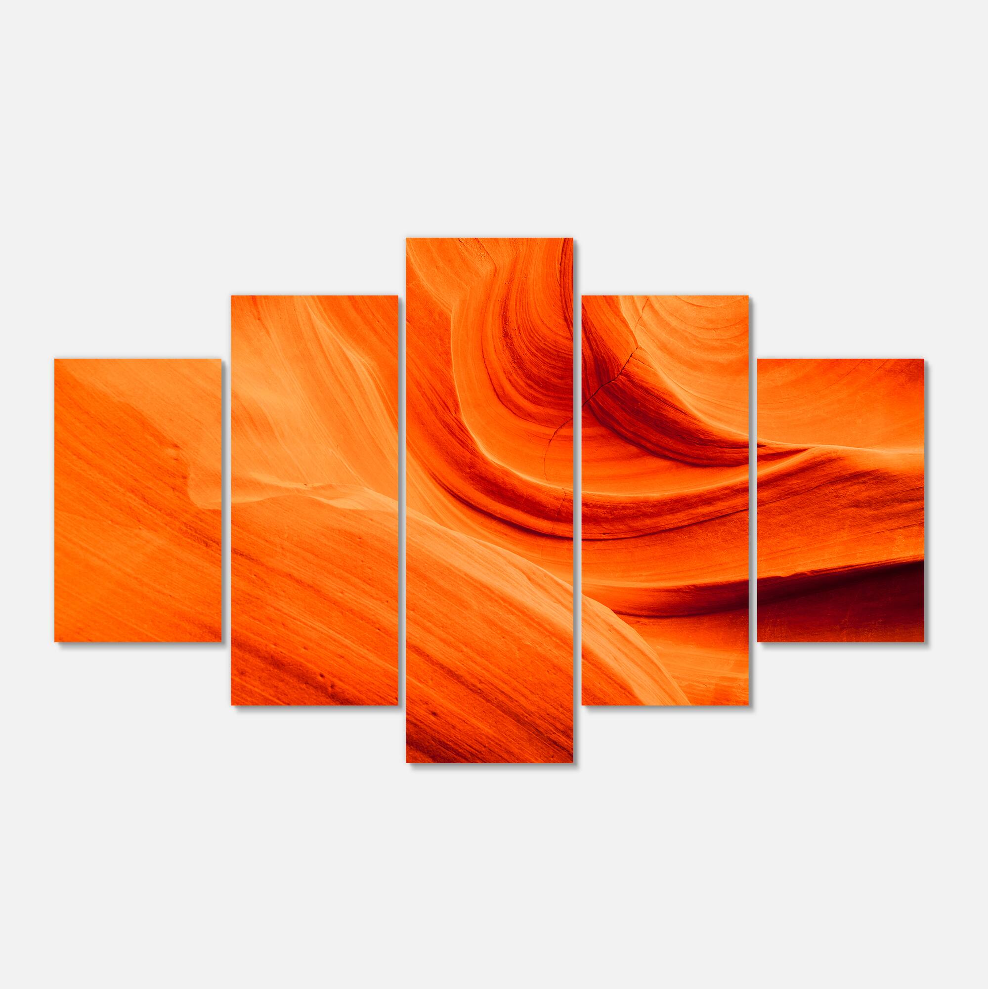 Designart - Orange Upper Antelope Canyon - Large Landscape Photography Canvas Print