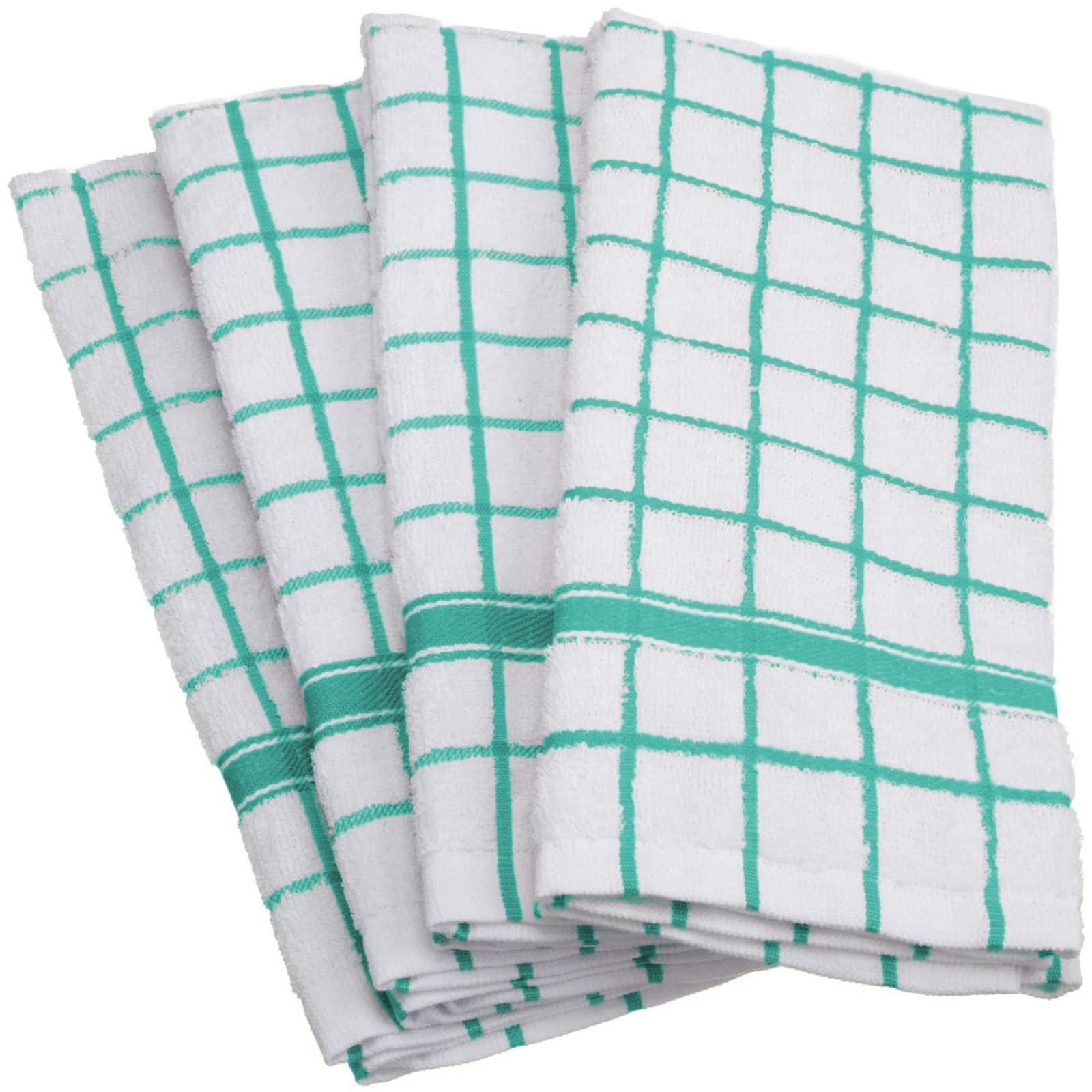 Solid Artichoke Windowpane Terry Dishtowel 4 Piece 