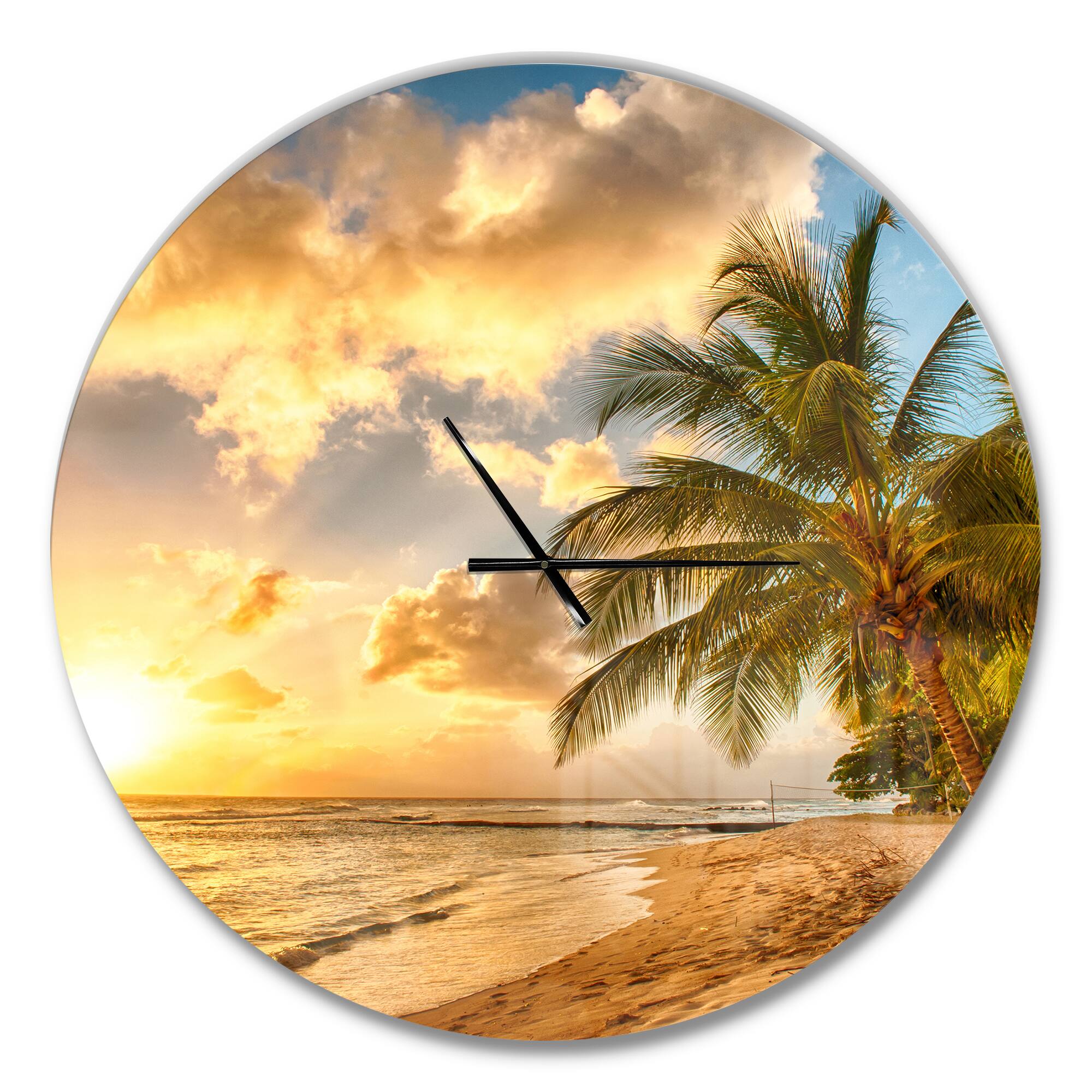 Designart Gorgeous Beach Modern Wall Clock