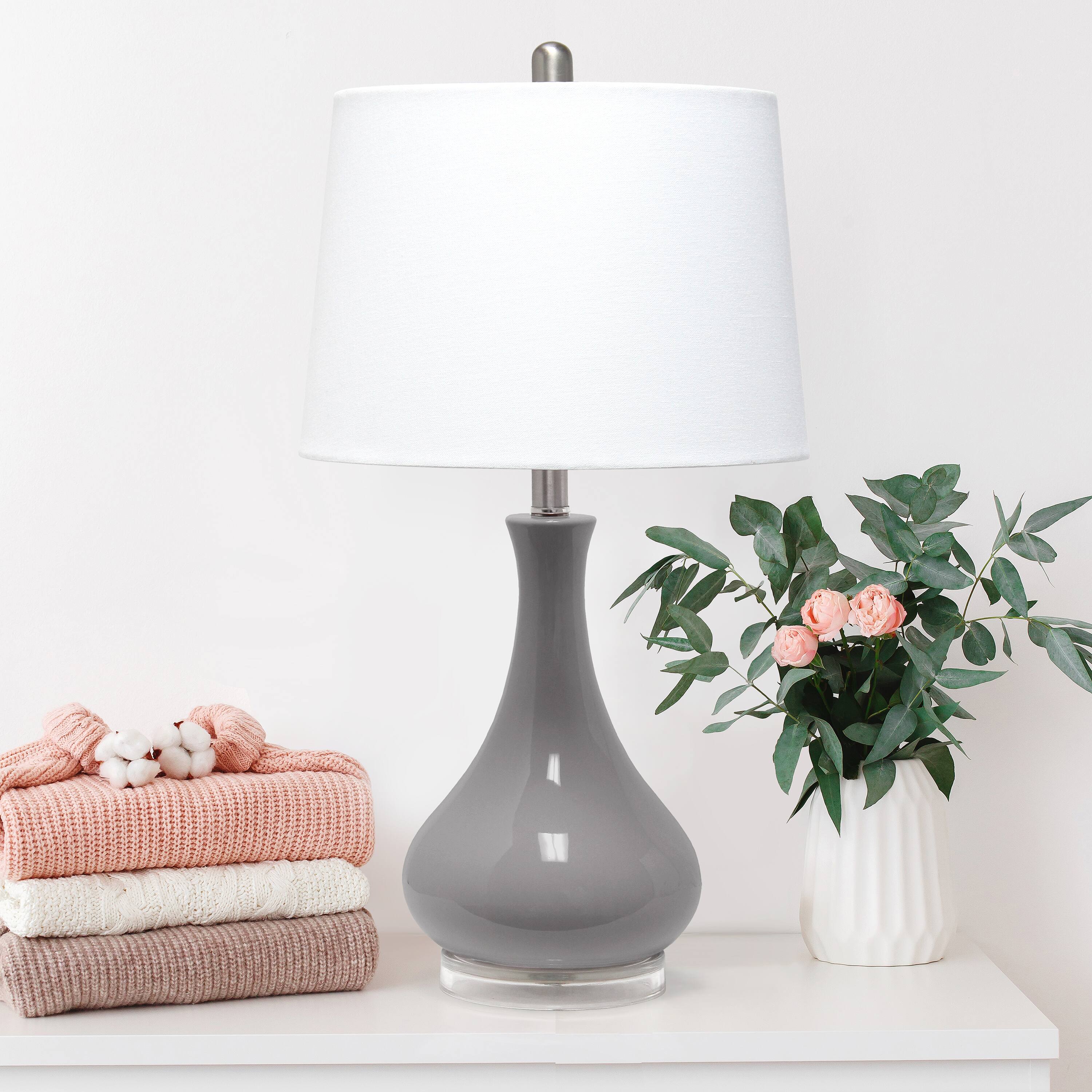 Lalia Home 26&#x22; Droplet Table Lamp with Fabric Shade