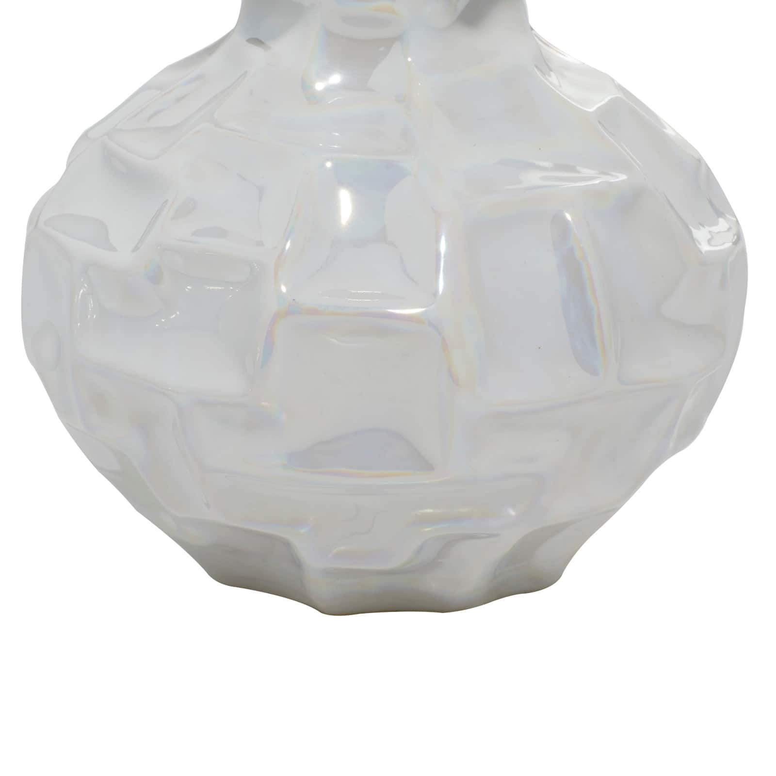 White Stoneware Modern Vase Set