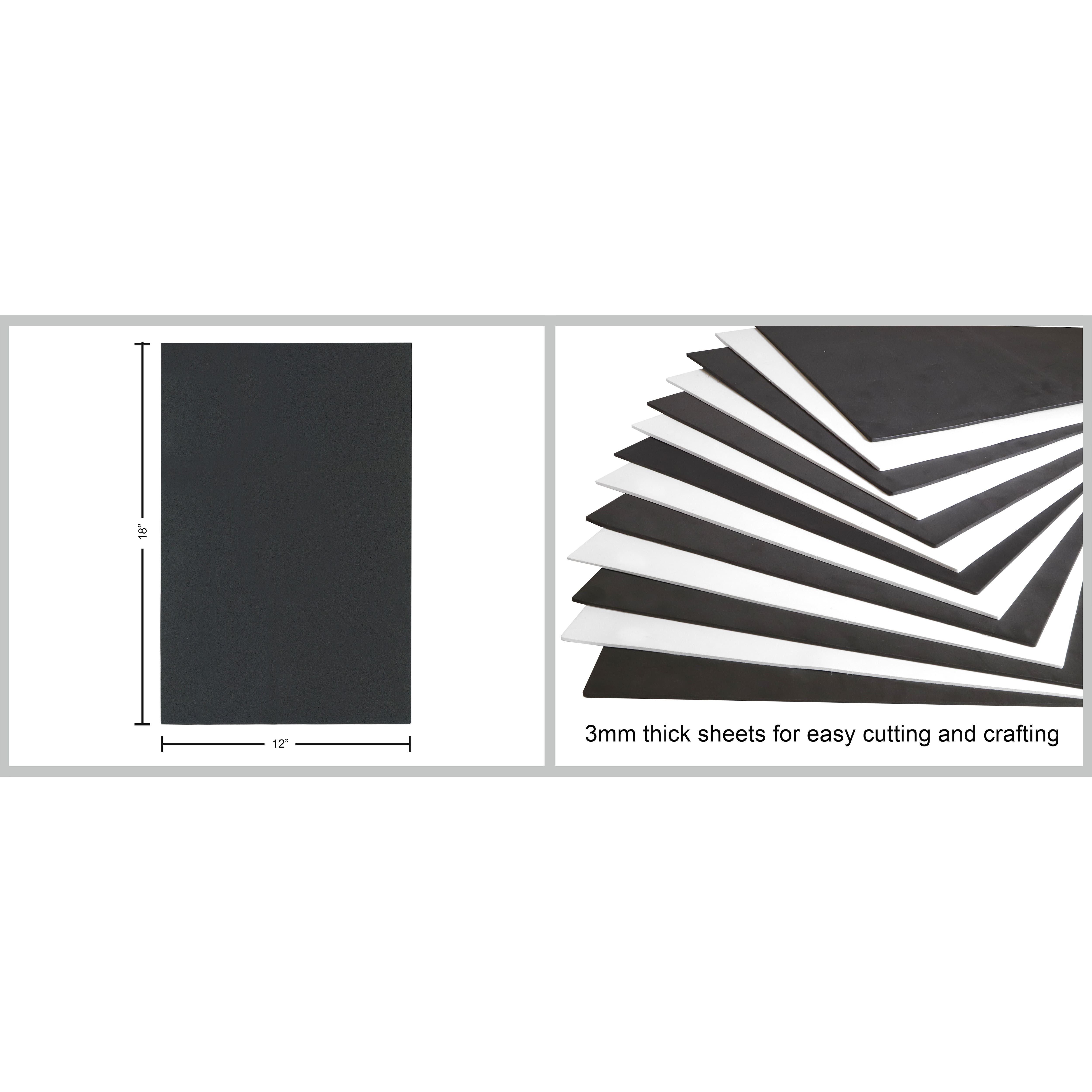 Essentials by Leisure Arts Black Foam Sheets, 15ct.