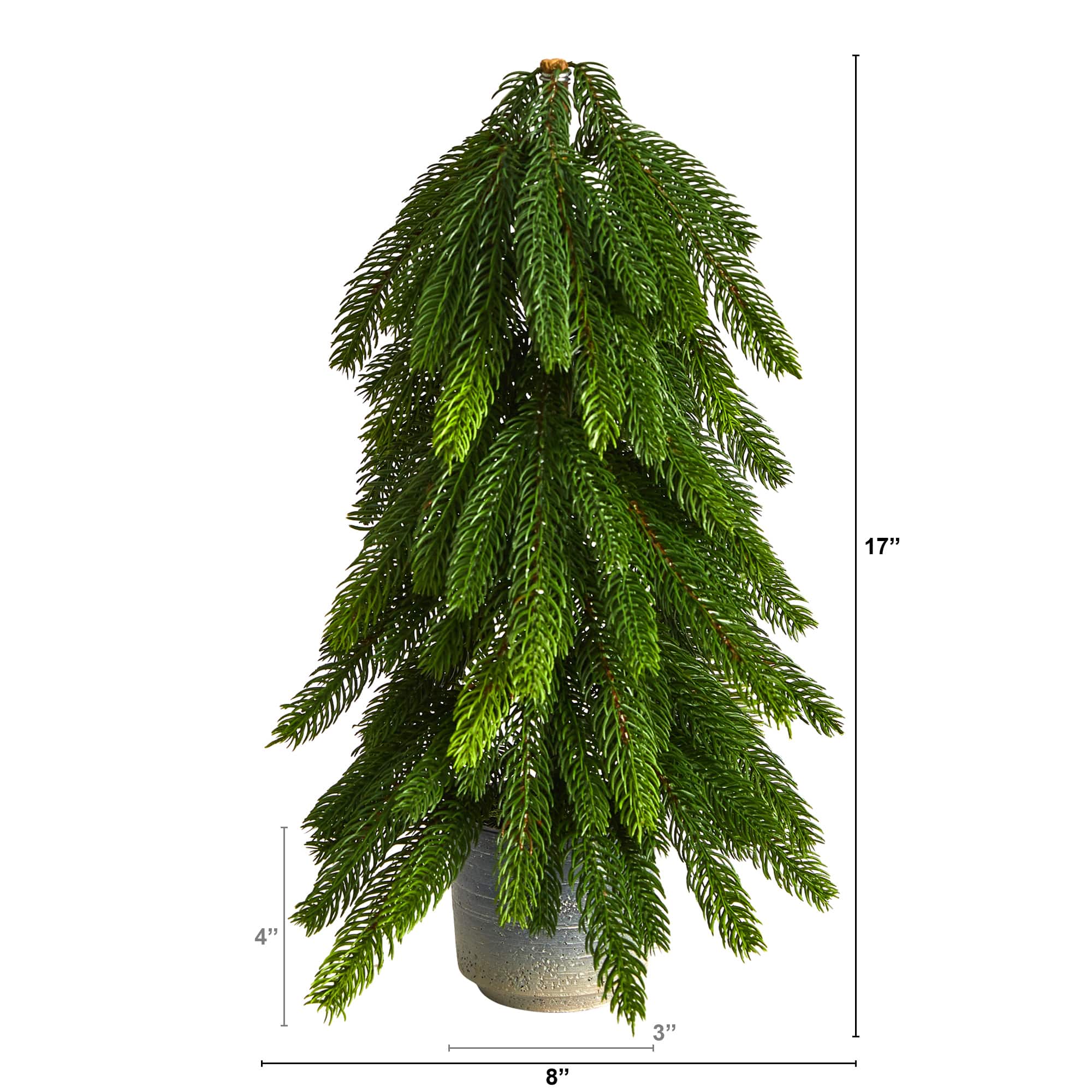 17" Unlit Artificial Pine Tree In Decorative Planter