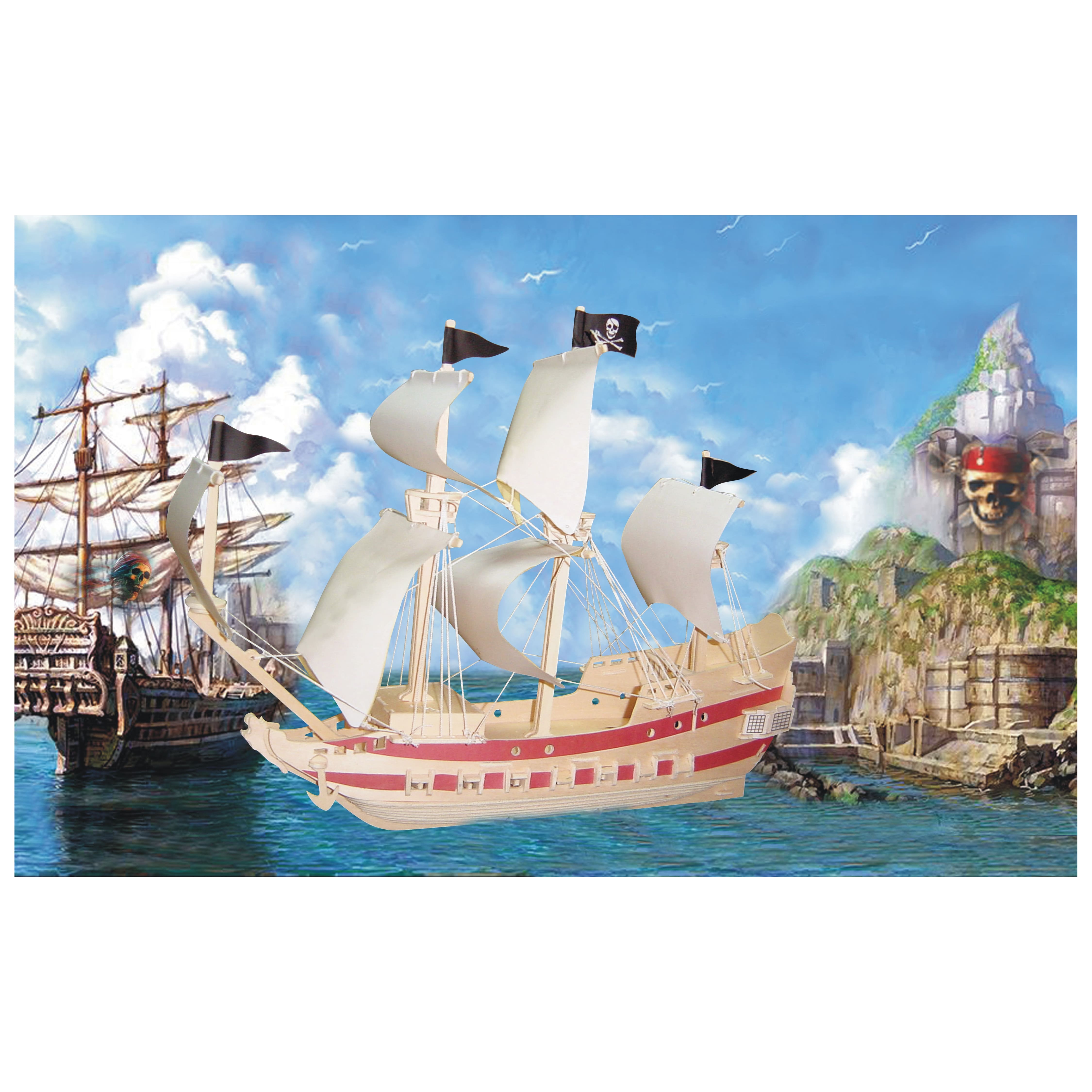 University Games Pirate Ship 139 Piece Wooden Puzzle