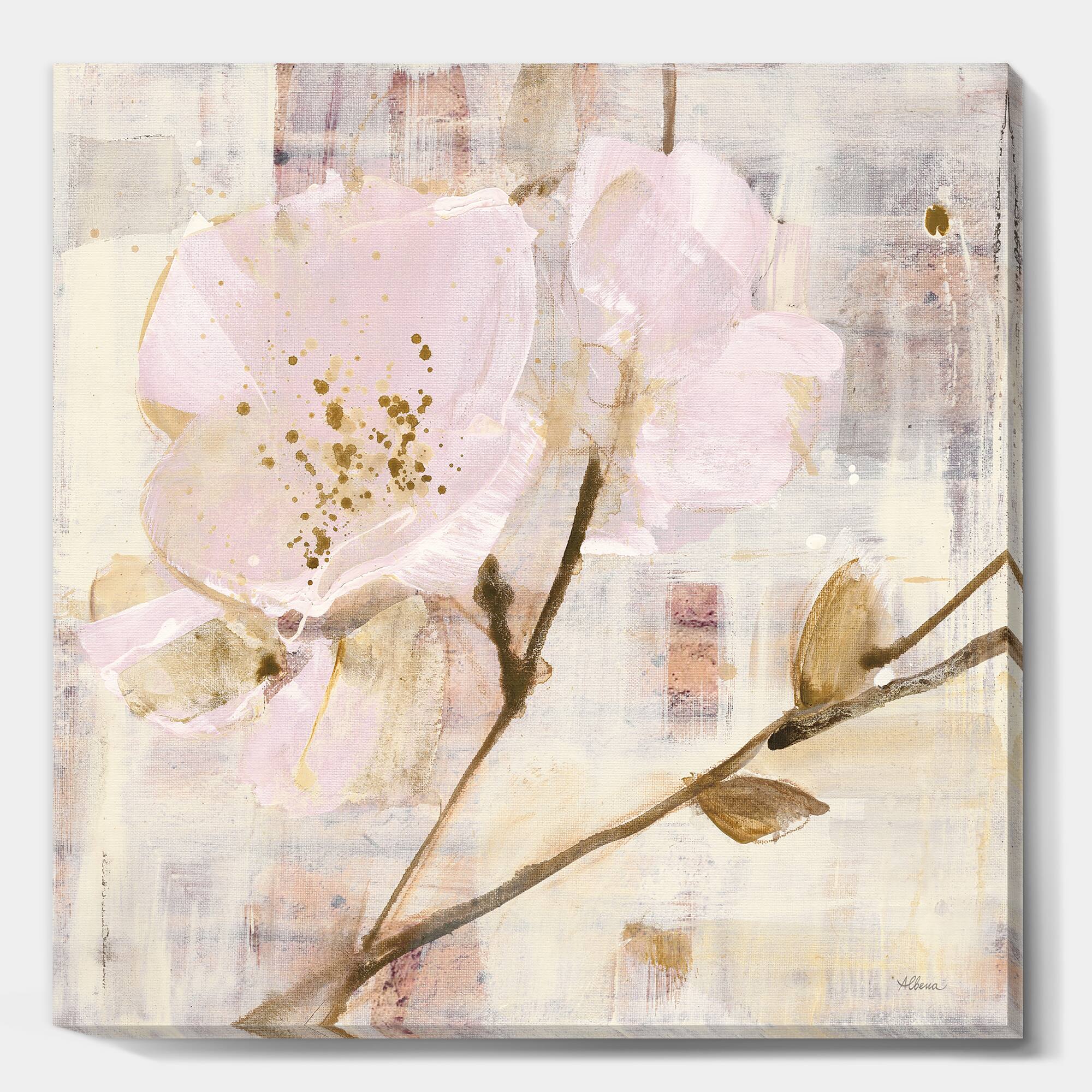 Designart - Elegance I Pink - Shabby Chic Canvas Art