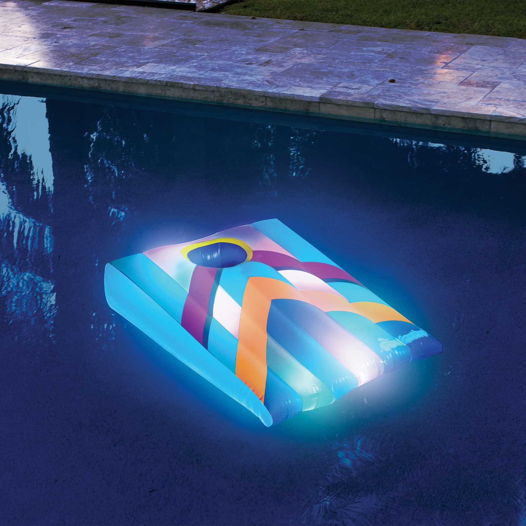 PoolCandy Illuminated Floating LED Cornhole Set