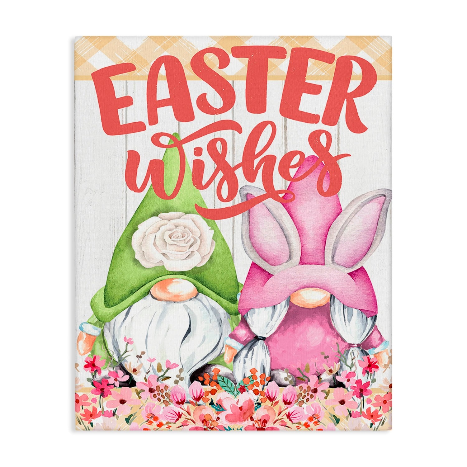 Stupell Industries Easter Wishes Gnomes Canvas Wall Art