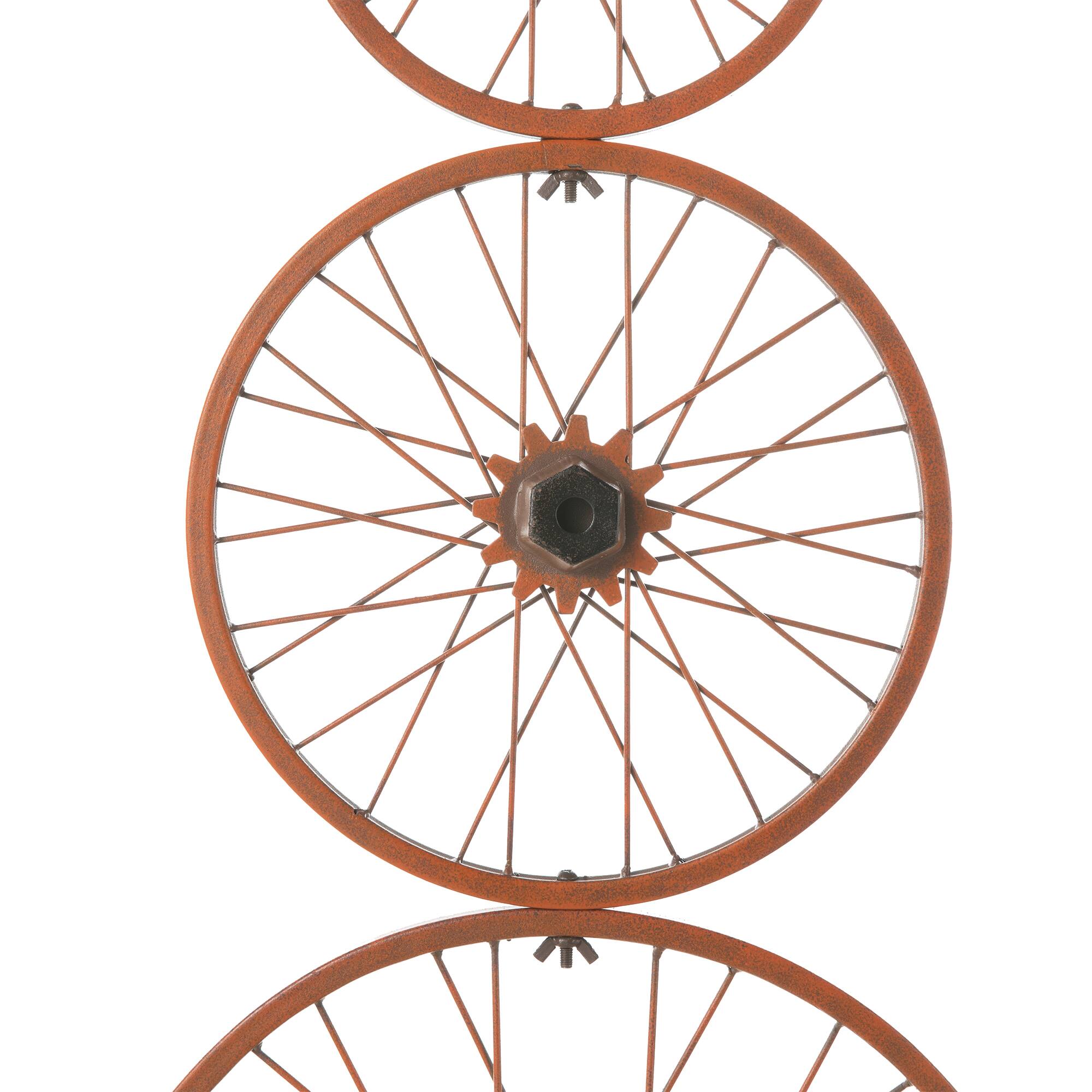 Glitzhome® 33.25" Fall Metal Bicycle Wheel Pumpkin Porch Décor