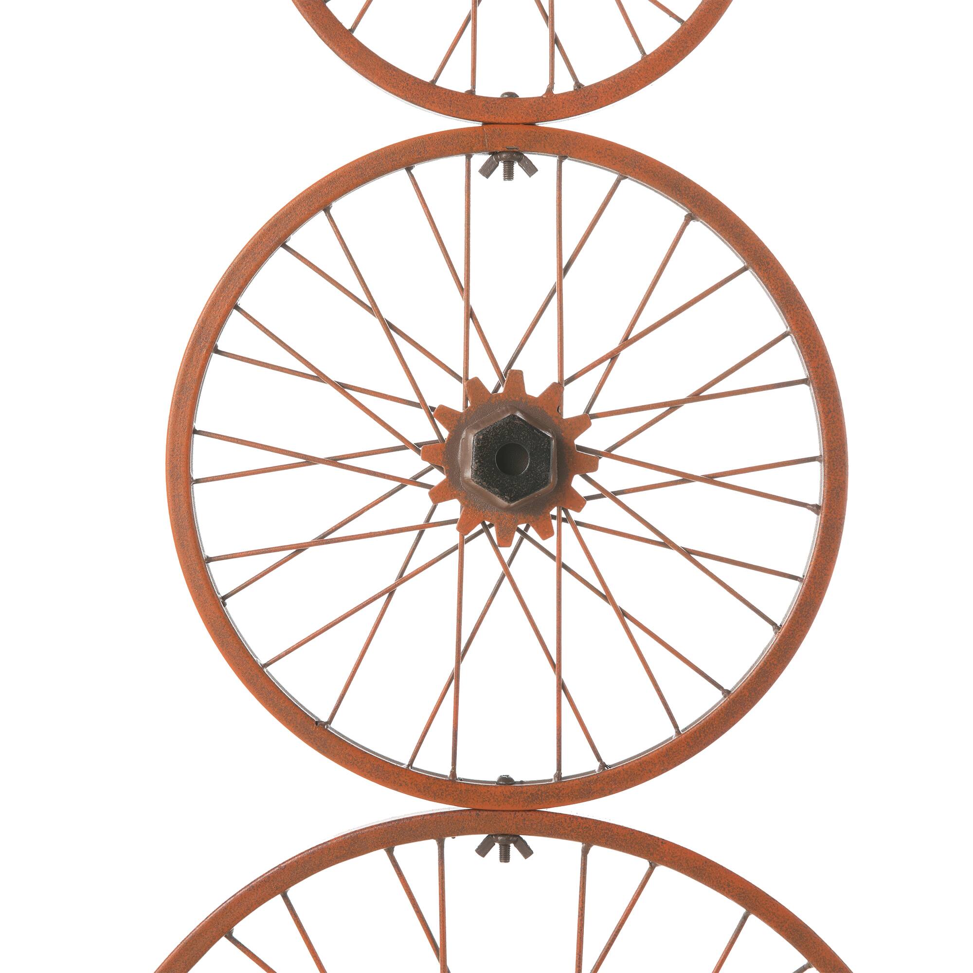 Glitzhome&#xAE; 33.25&#x22; Fall Metal Bicycle Wheel Pumpkin Porch D&#xE9;cor