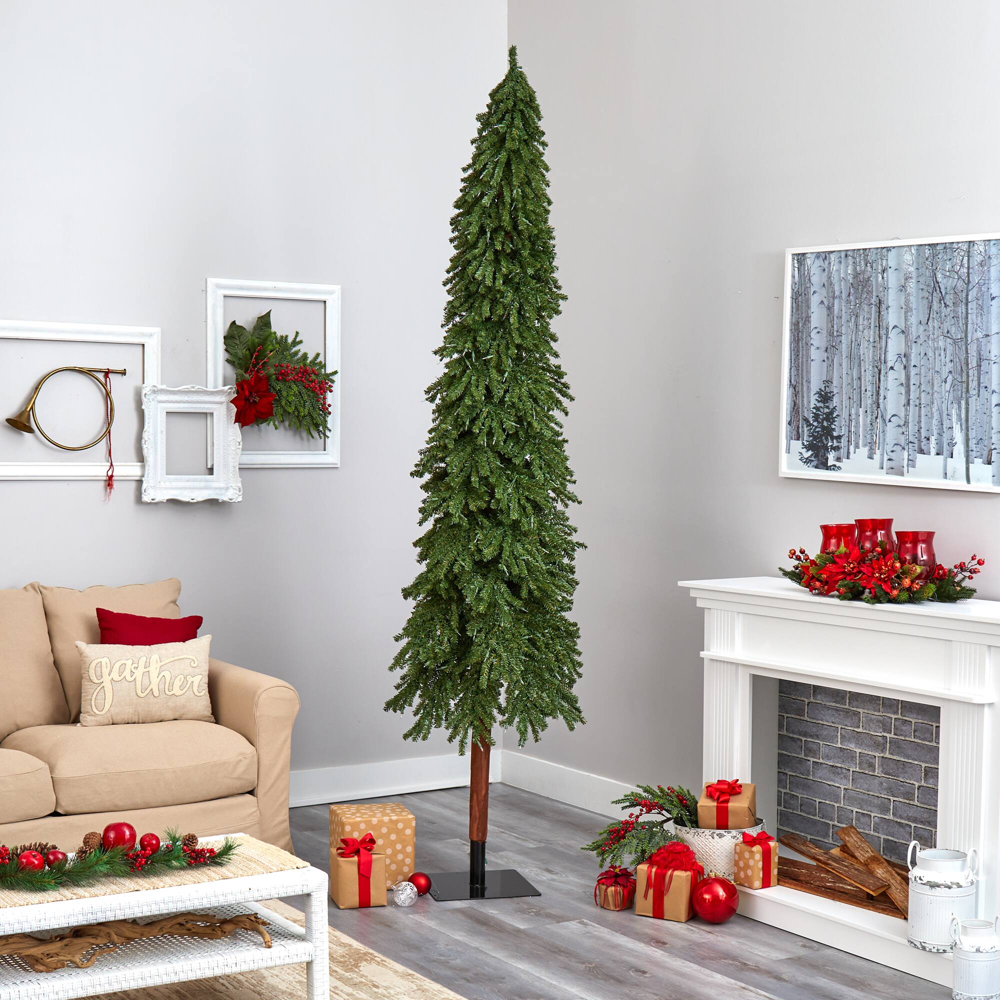 9ft. Pre-Lit Grand Alpine Artificial Christmas Tree, Clear Lights