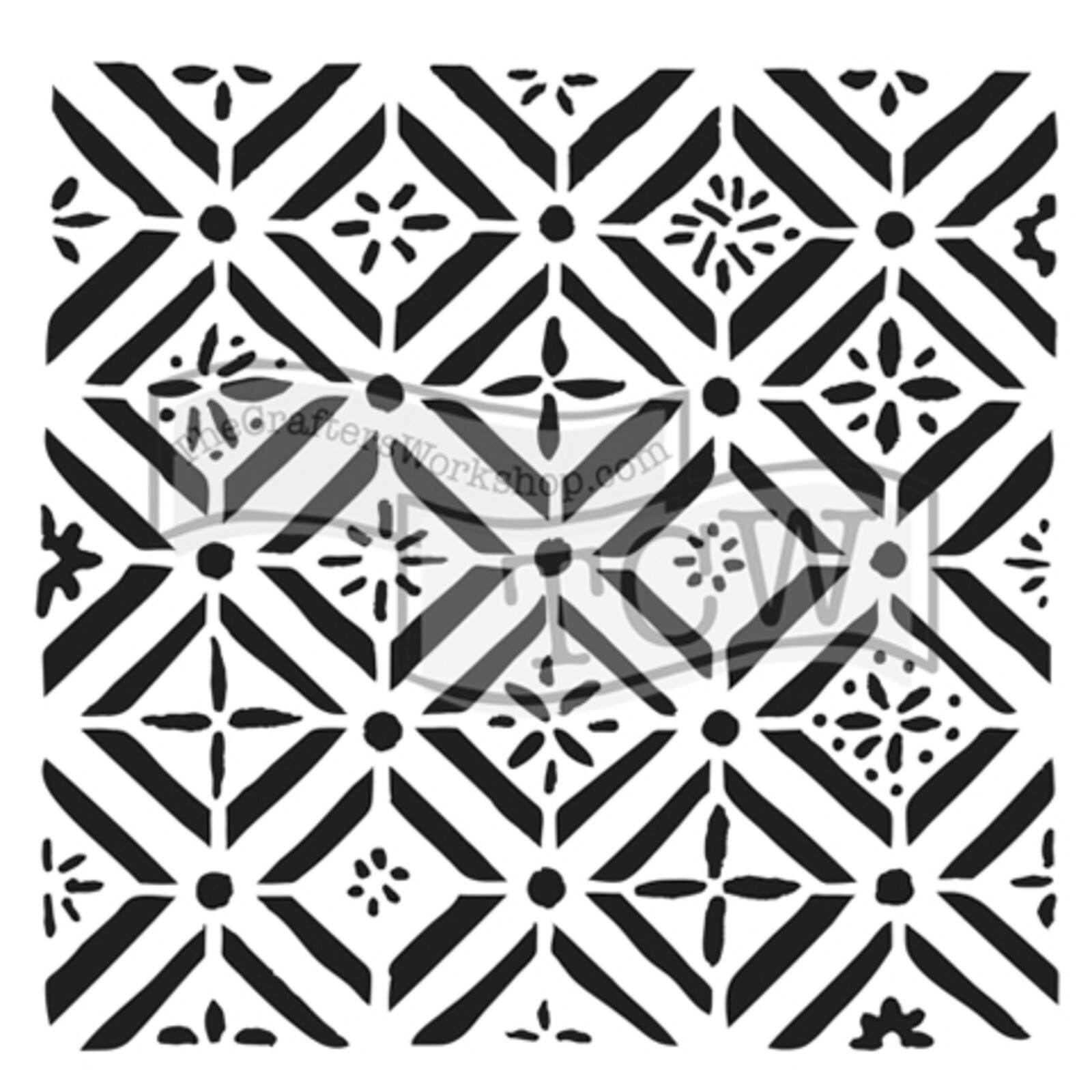 The Crafter's Workshop Kitchen Tiles Stencil, 6'' x 6''