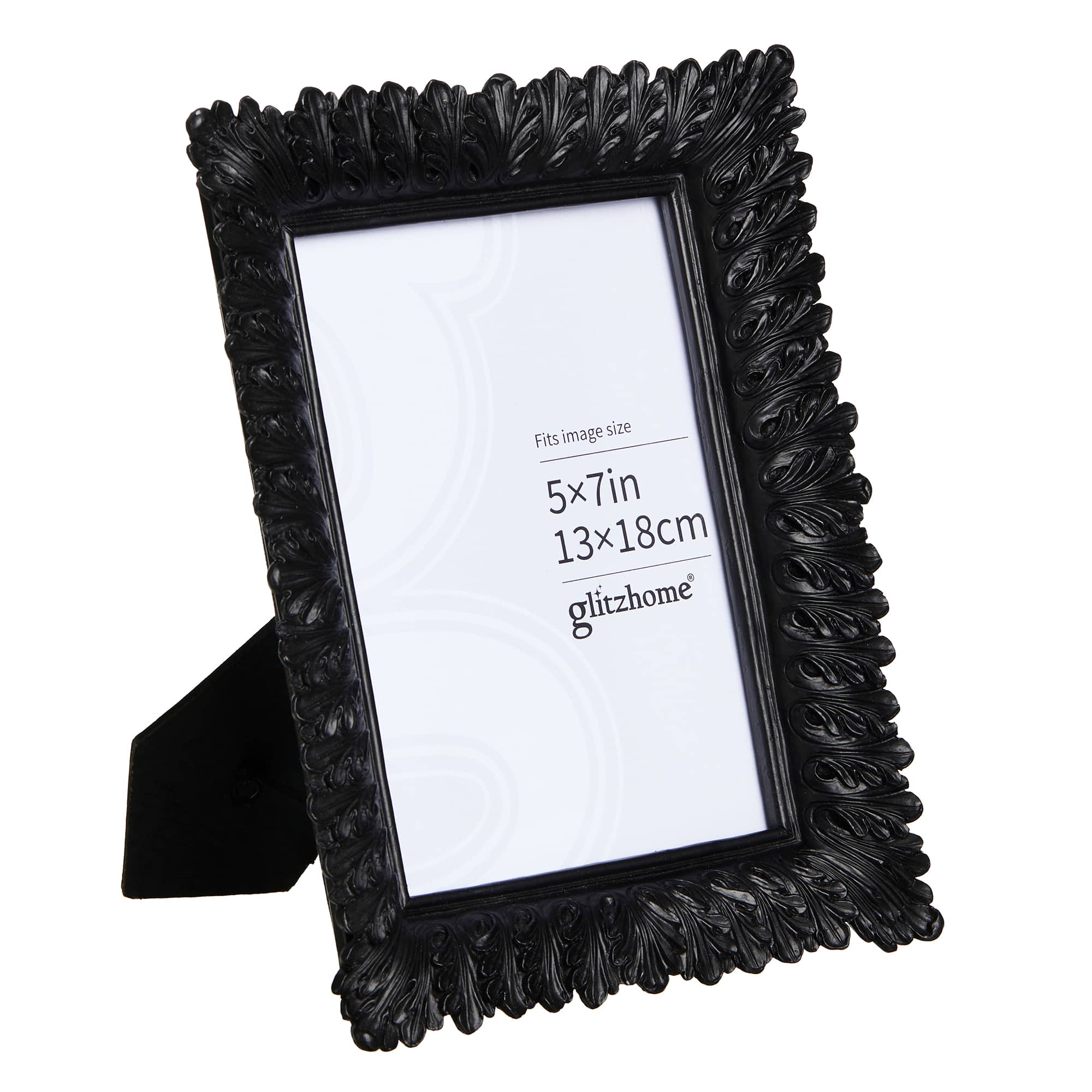 Glitzhome&#xAE; 5&#x22; x 7&#x22; Black Scoop abletop Picture Frame