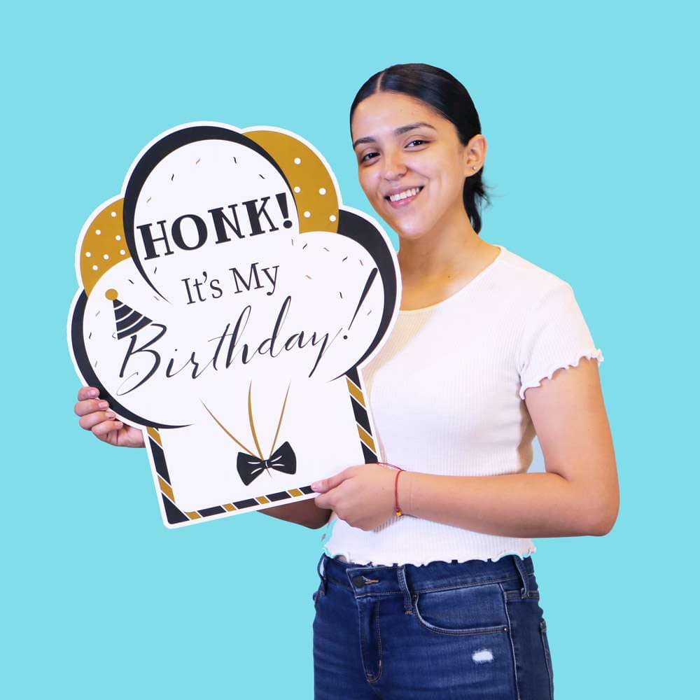 Kate Aspen&#xAE; Black &#x26; Gold Birthday Yard Sign Set