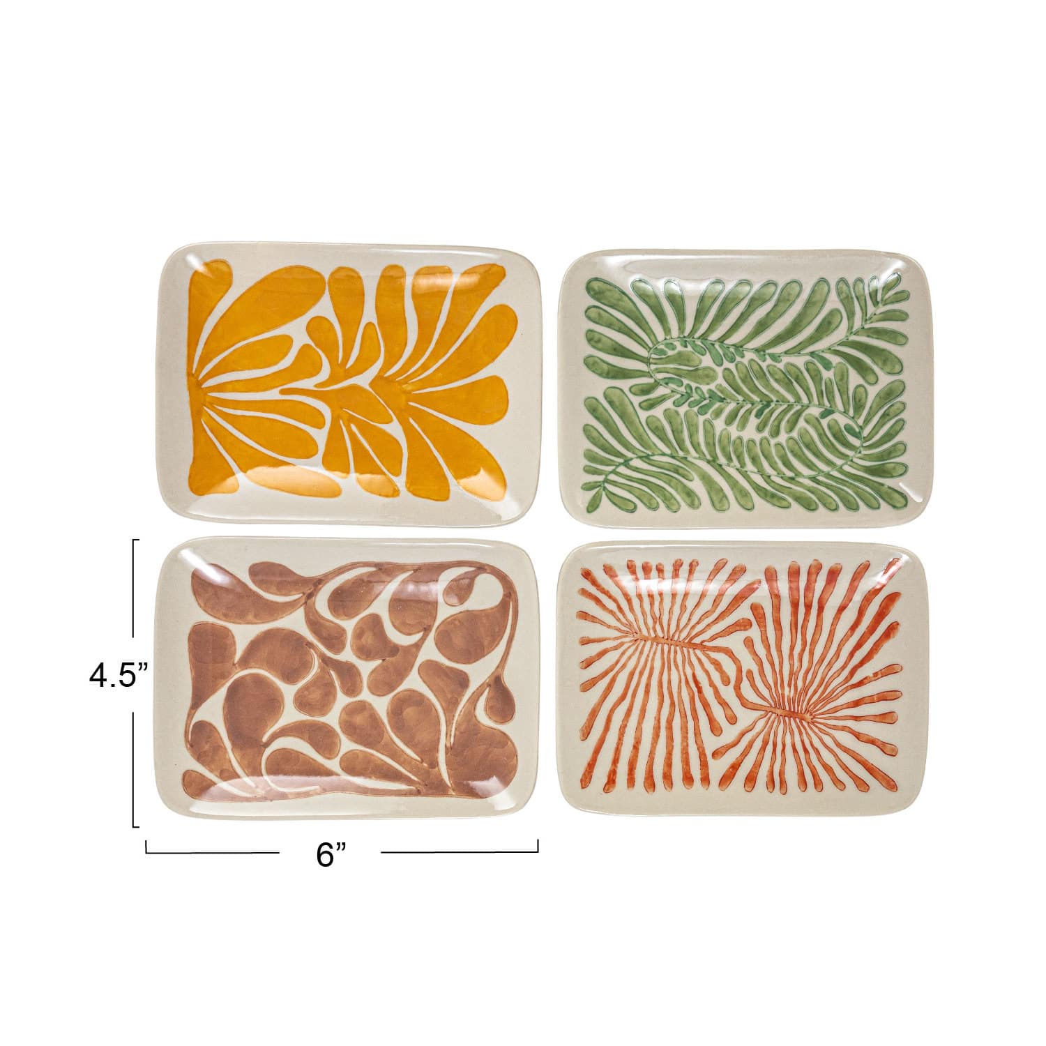 6.25&#x22; Multicolor Abstract Design Stoneware Plate Set