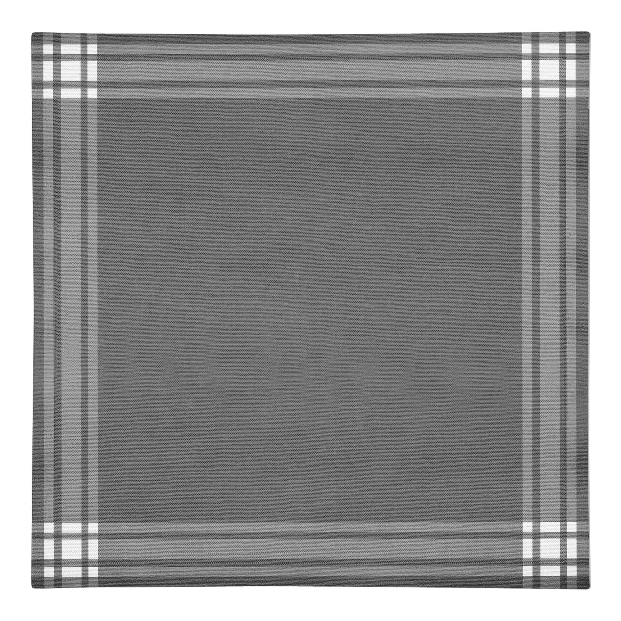 Gray and White Simple Stripes 10" x 10" Cotton Twill Napkin