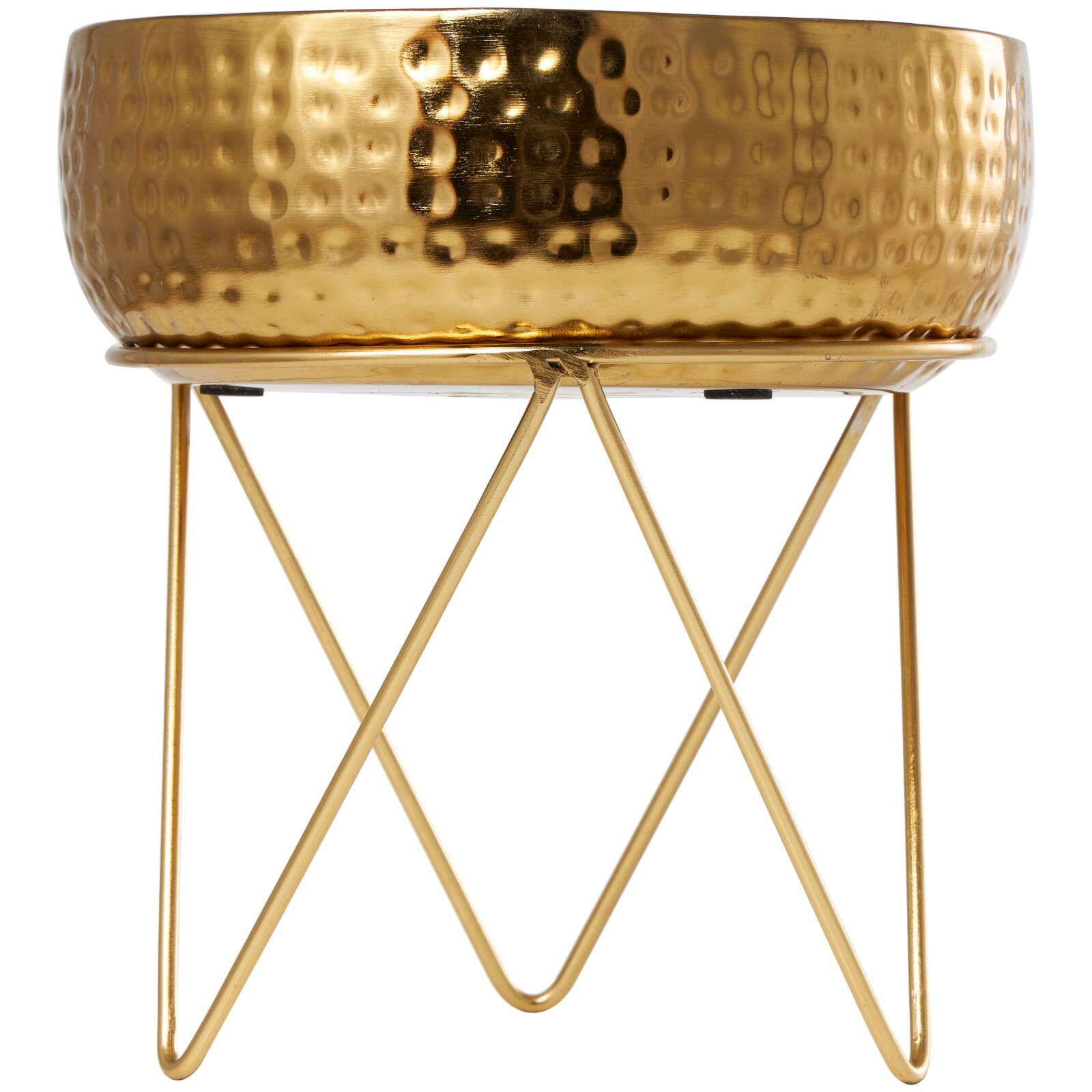 70oz. Roses in Paradise Scented White 4 Wick Candle in Gold Bowl with Tripod Stand