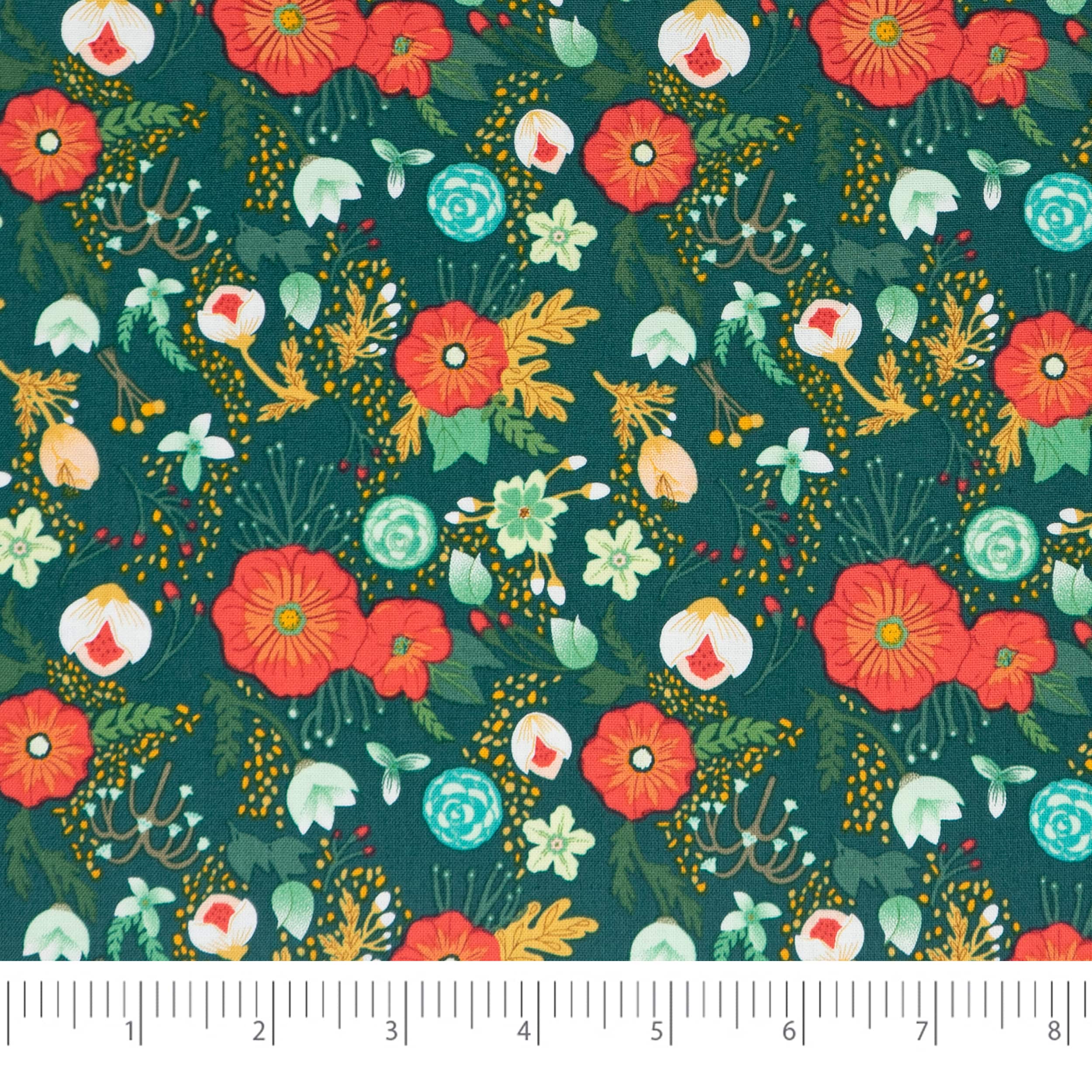 SINGER Christmas Holiday Nordic Floral Cotton Fabric