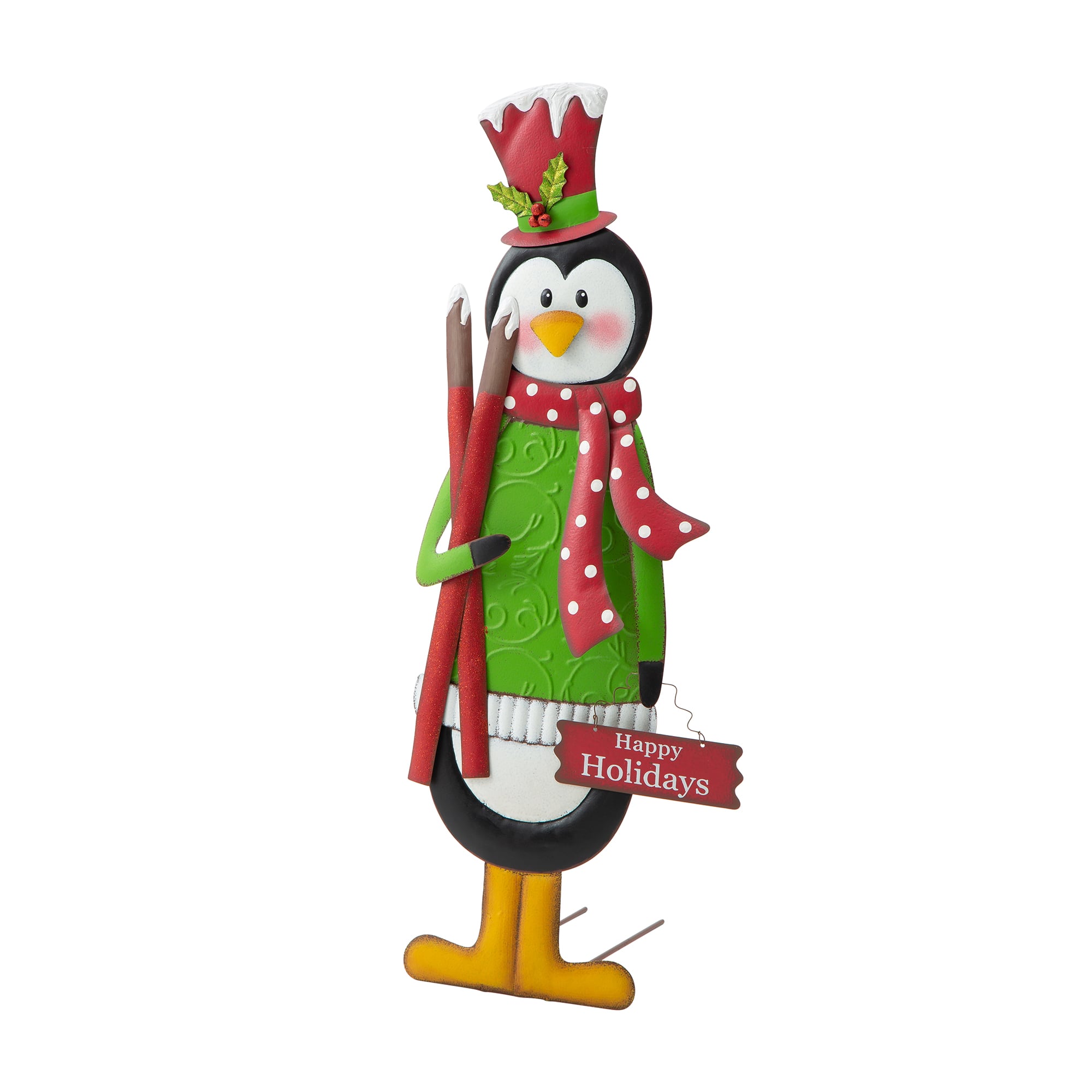 Glitzhome&#xAE; 3.5ft. Metal Penguin Yard Stake