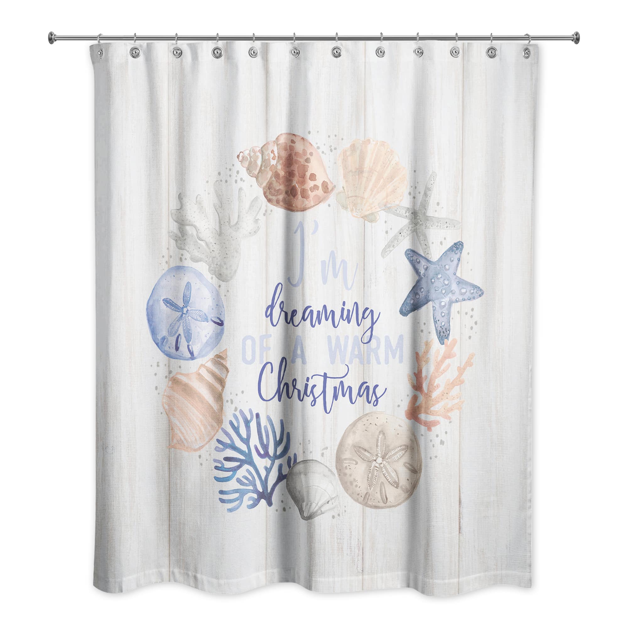 Dreaming of a Warm Christmas Fabric Shower Curtain