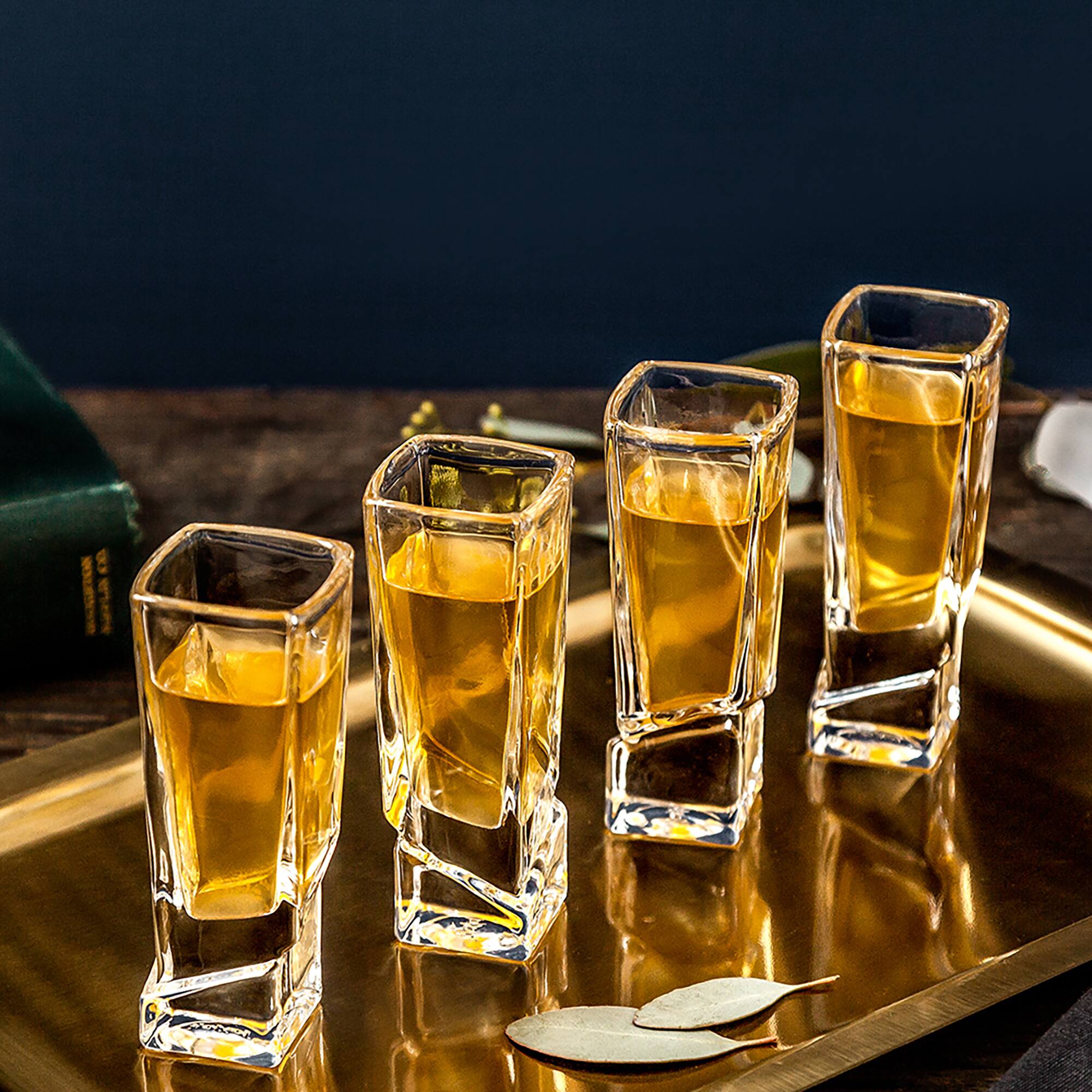 JoyJolt® Carre Square Heavy Base Crystal Shot Glasses, 8ct.