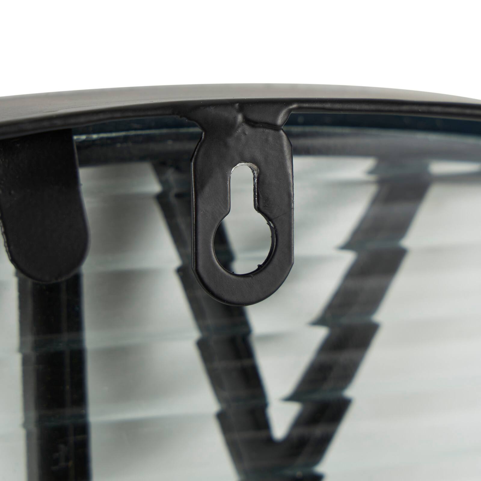 28" Black Metal Wall Clock with Clear Glass Face