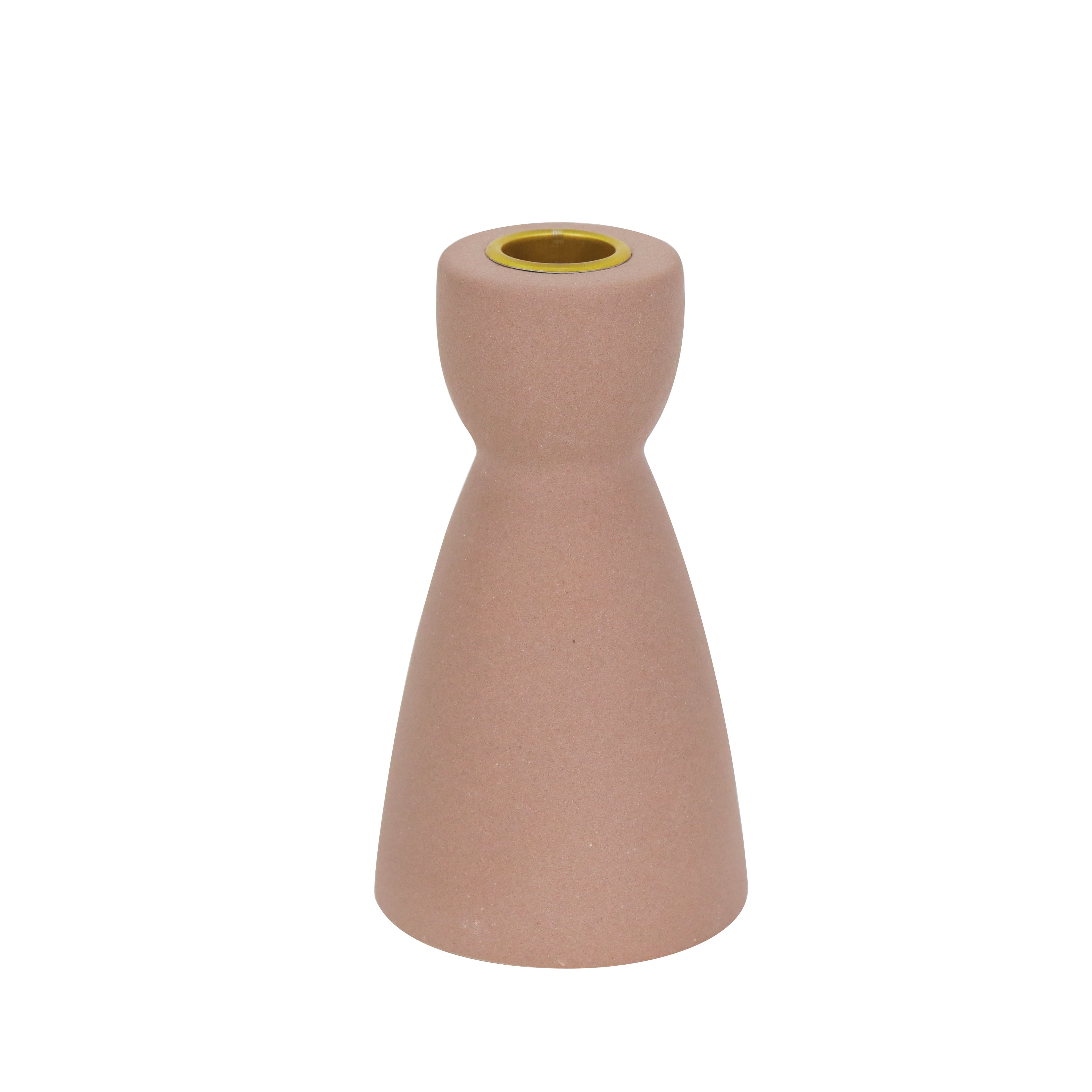 Light Brown Ceramic Taper Candle Holder by Ashland&#xAE;