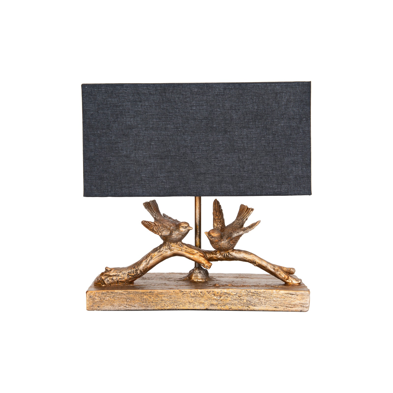 Hello Honey® 12.2" Birds on Branch Table Lamp with Rectangle Flax Shade