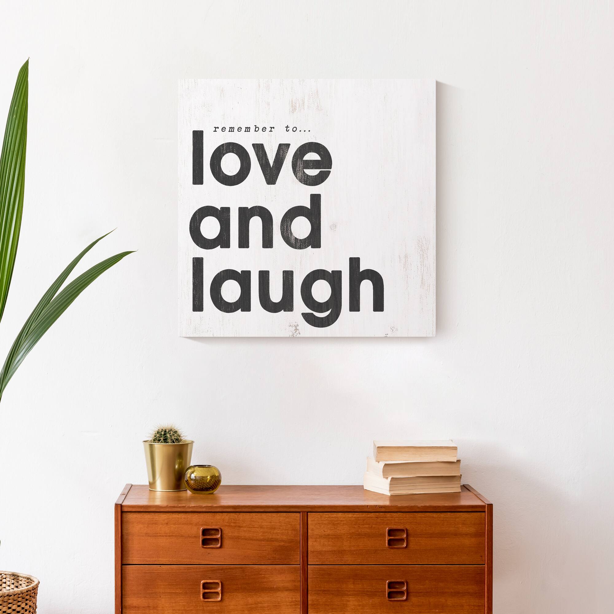 Love And Laugh 20" x 20" Canvas Wall Art